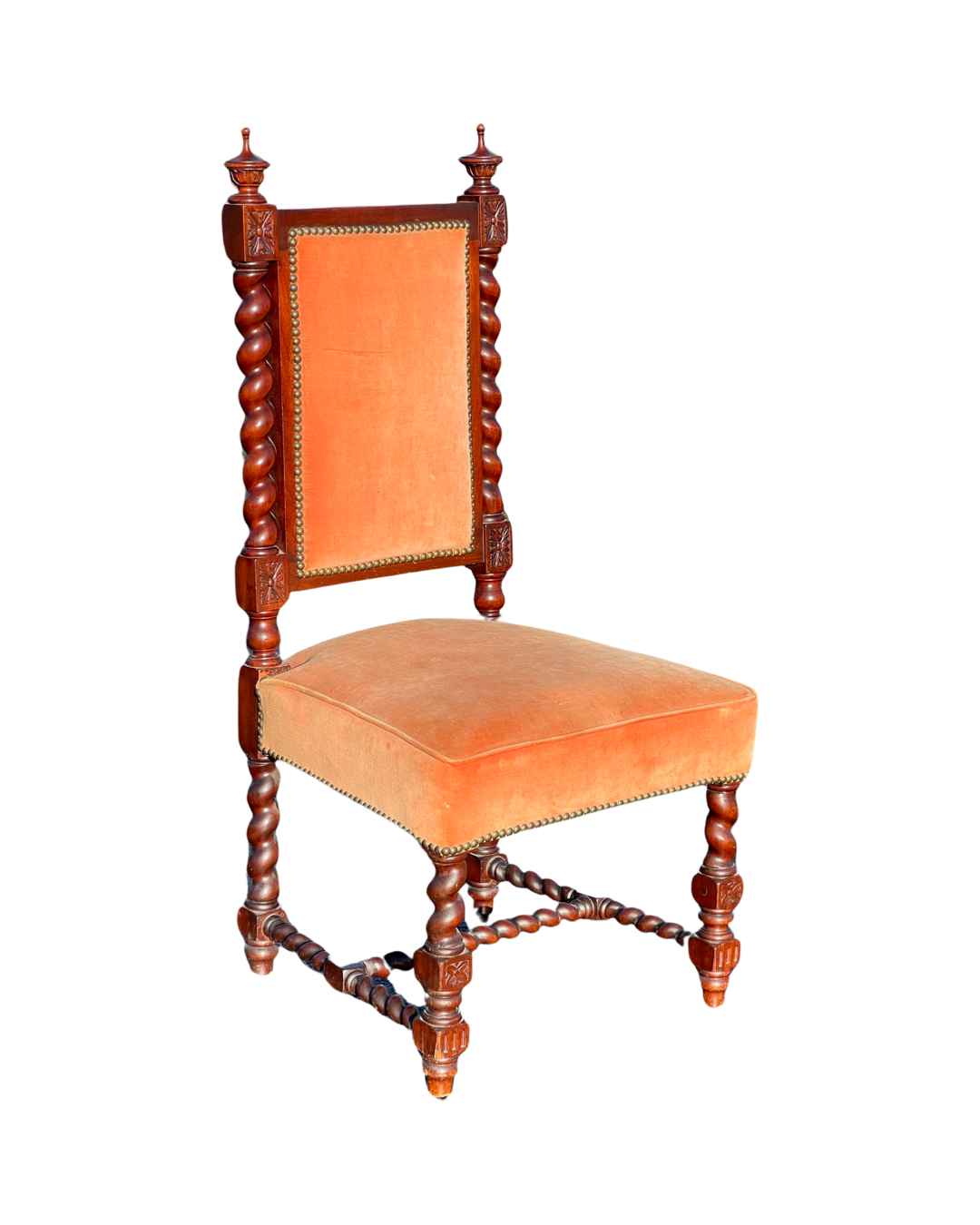 Antique Renaissance Revival Mahogany Barley Twist Parlor Chair c. 1850