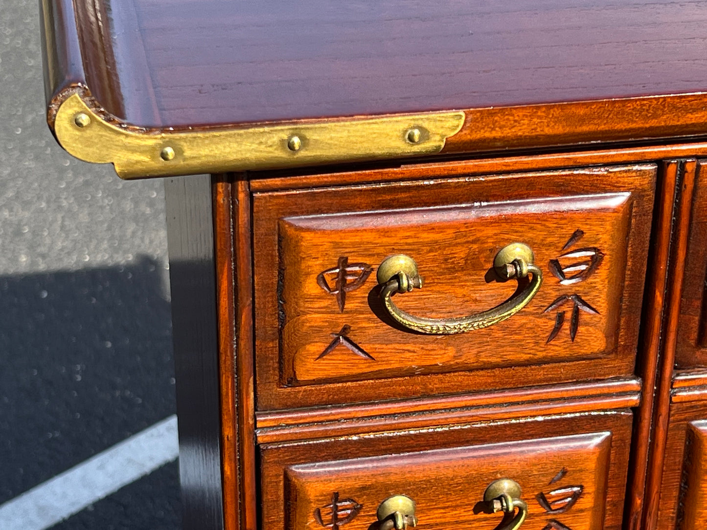 Vintage Asian Walnut Multidrawer Apothecary