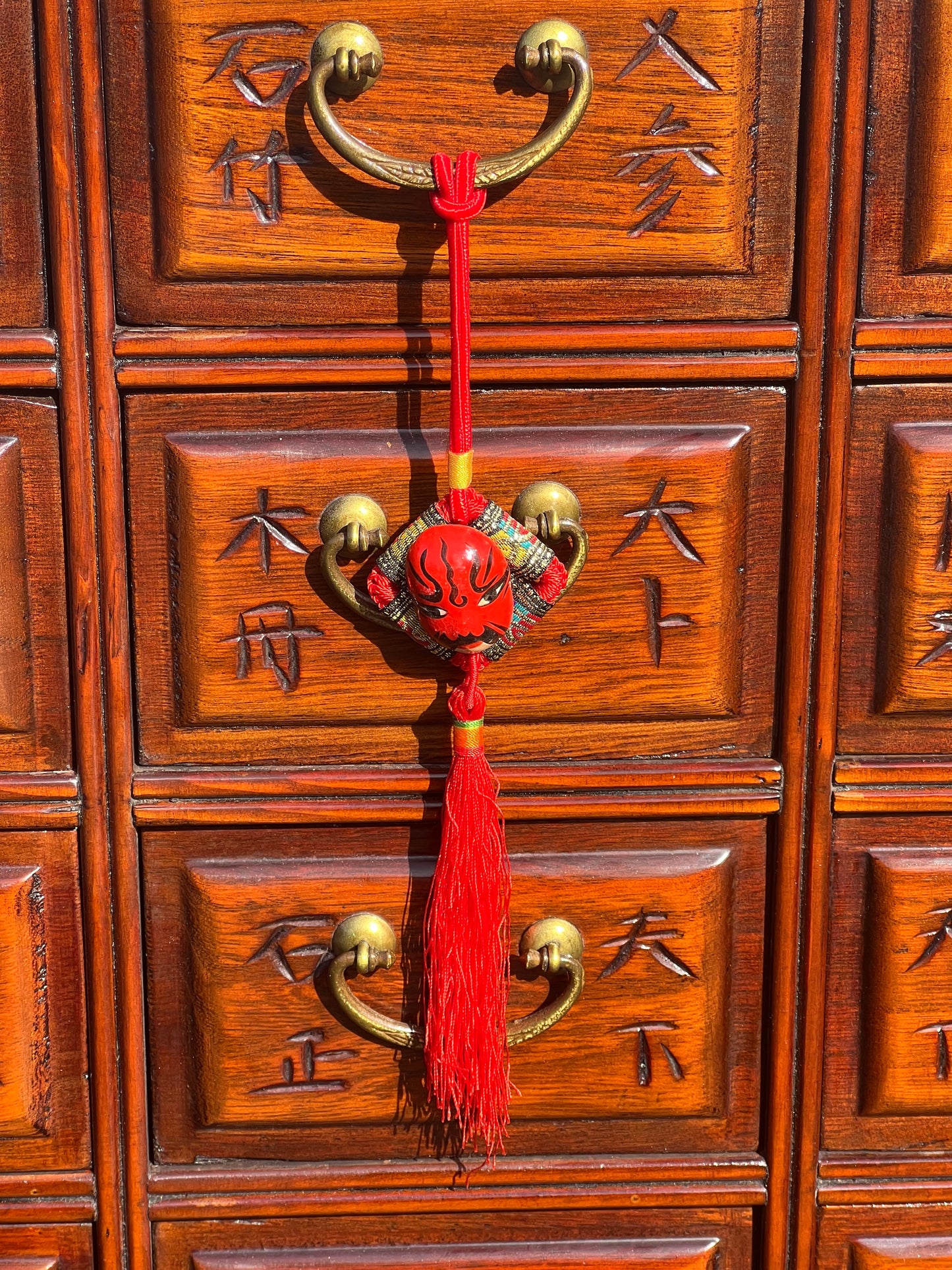 Vintage Asian Walnut Multidrawer Apothecary