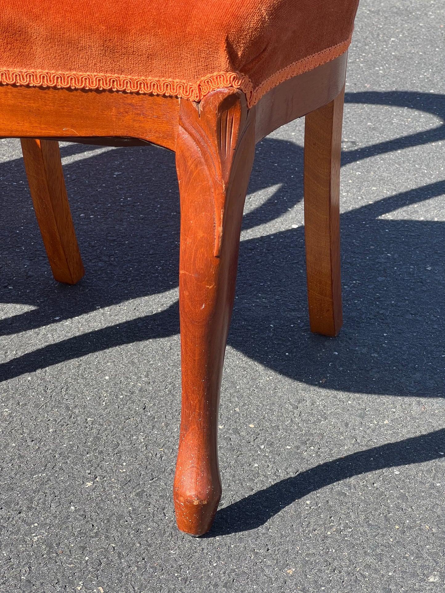 Four Great Mahogany Victorian Side Chairs with Red Upholstered Seats