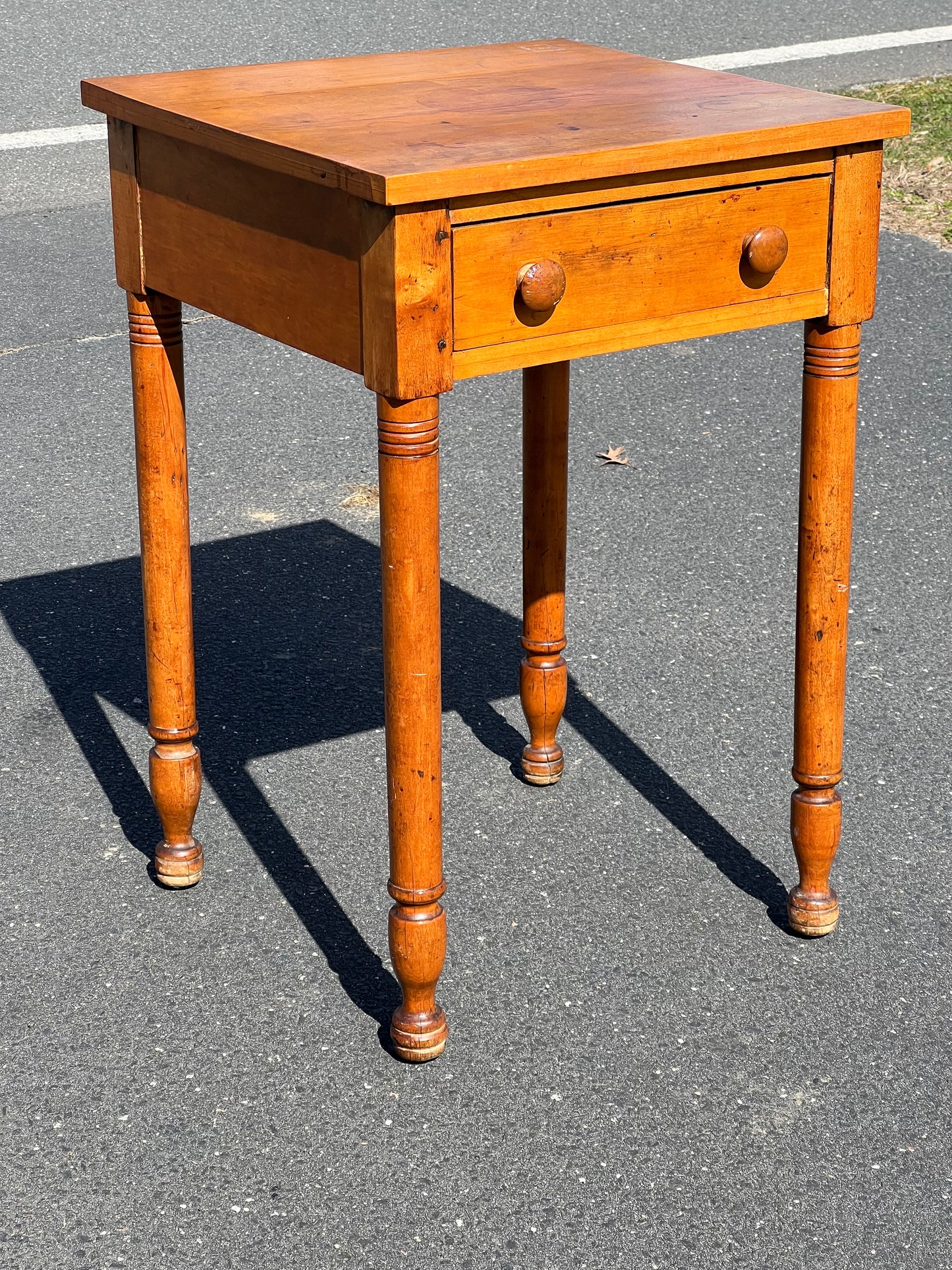 Antique 19th Century Sheraton Maple One Drawer Stand