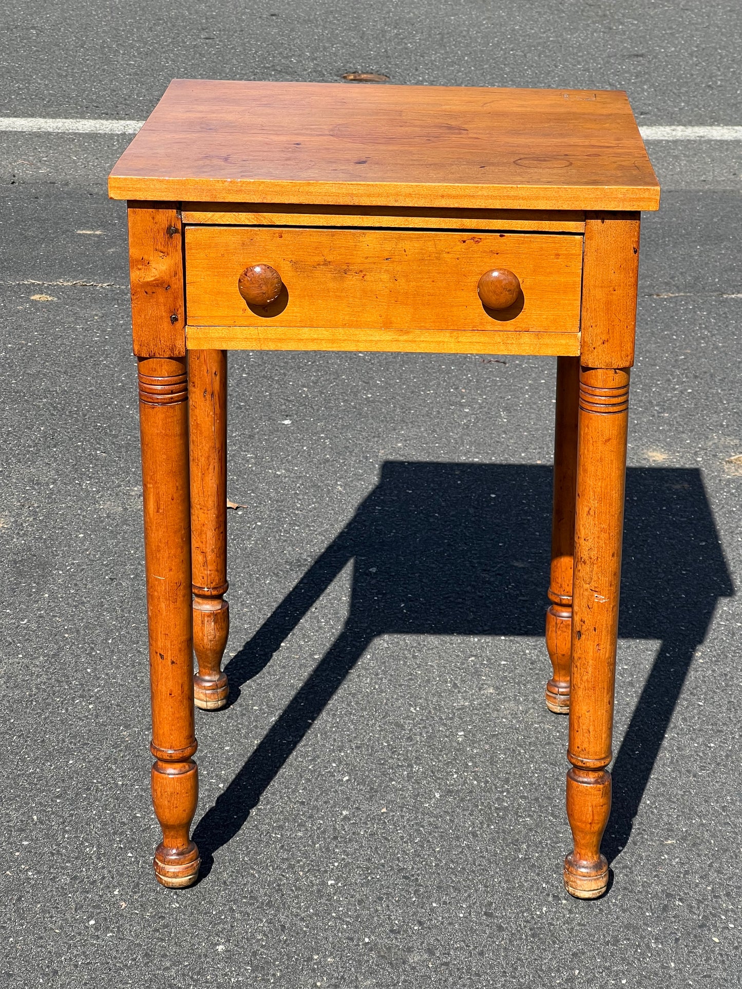 Antique 19th Century Sheraton Maple One Drawer Stand