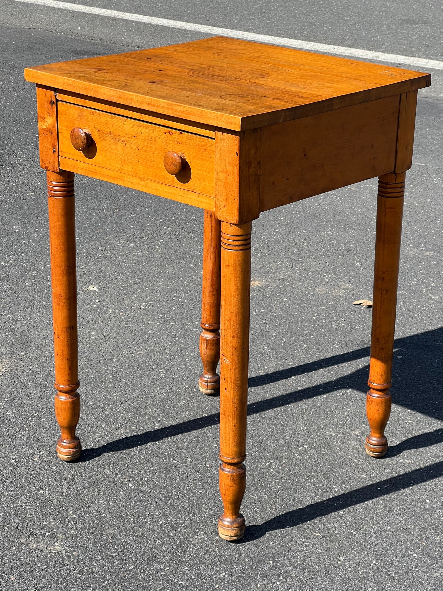 Antique 19th Century Sheraton Maple One Drawer Stand