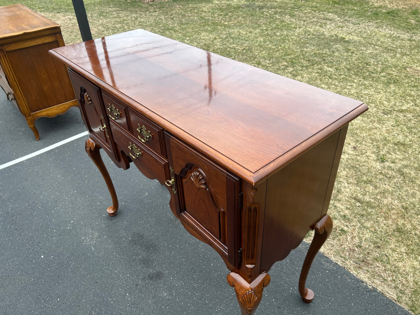 Vintage Solid Cherry Chippendale Style Buffet Server by Lexington