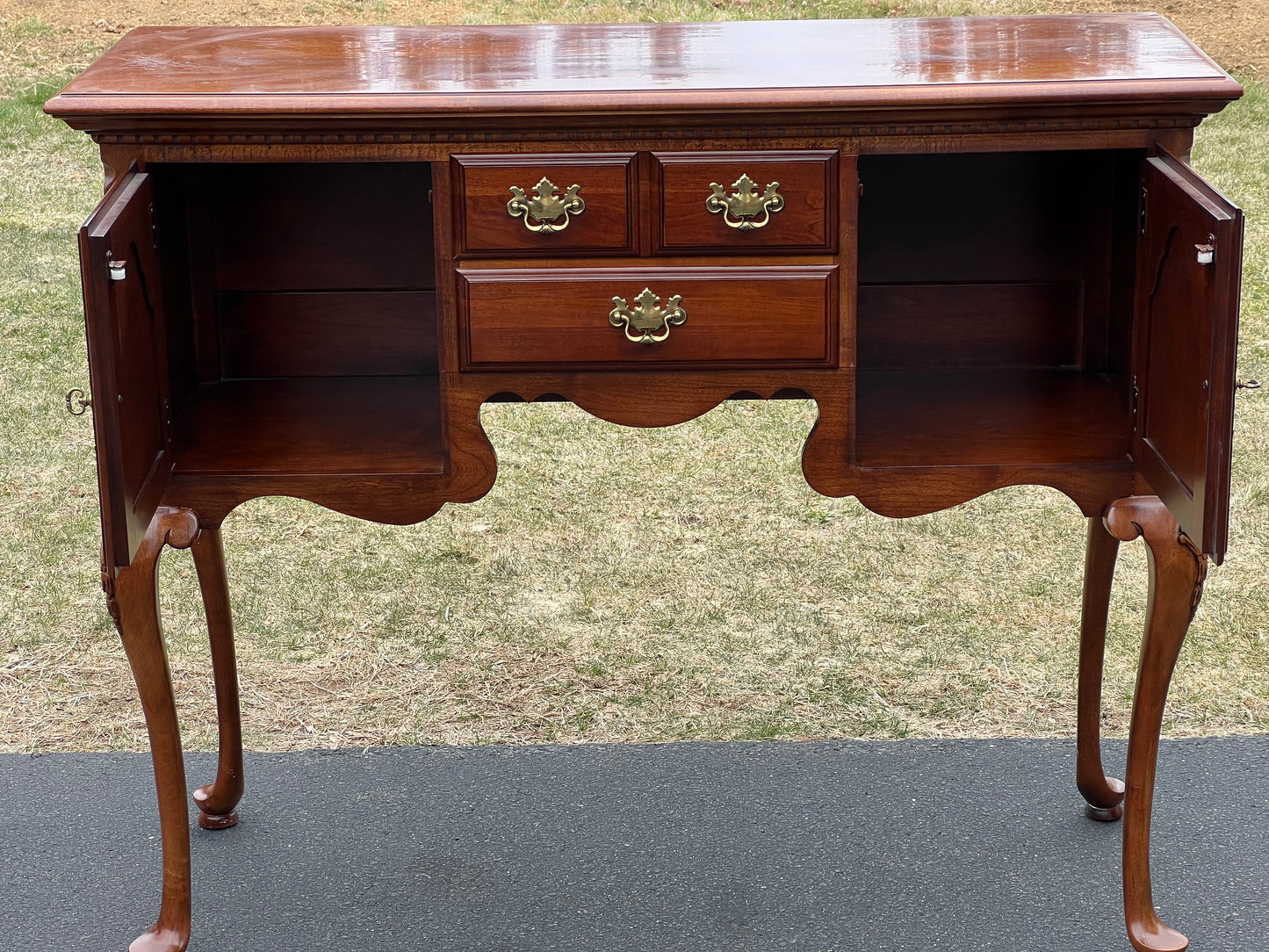 Vintage Solid Cherry Chippendale Style Buffet Server by Lexington