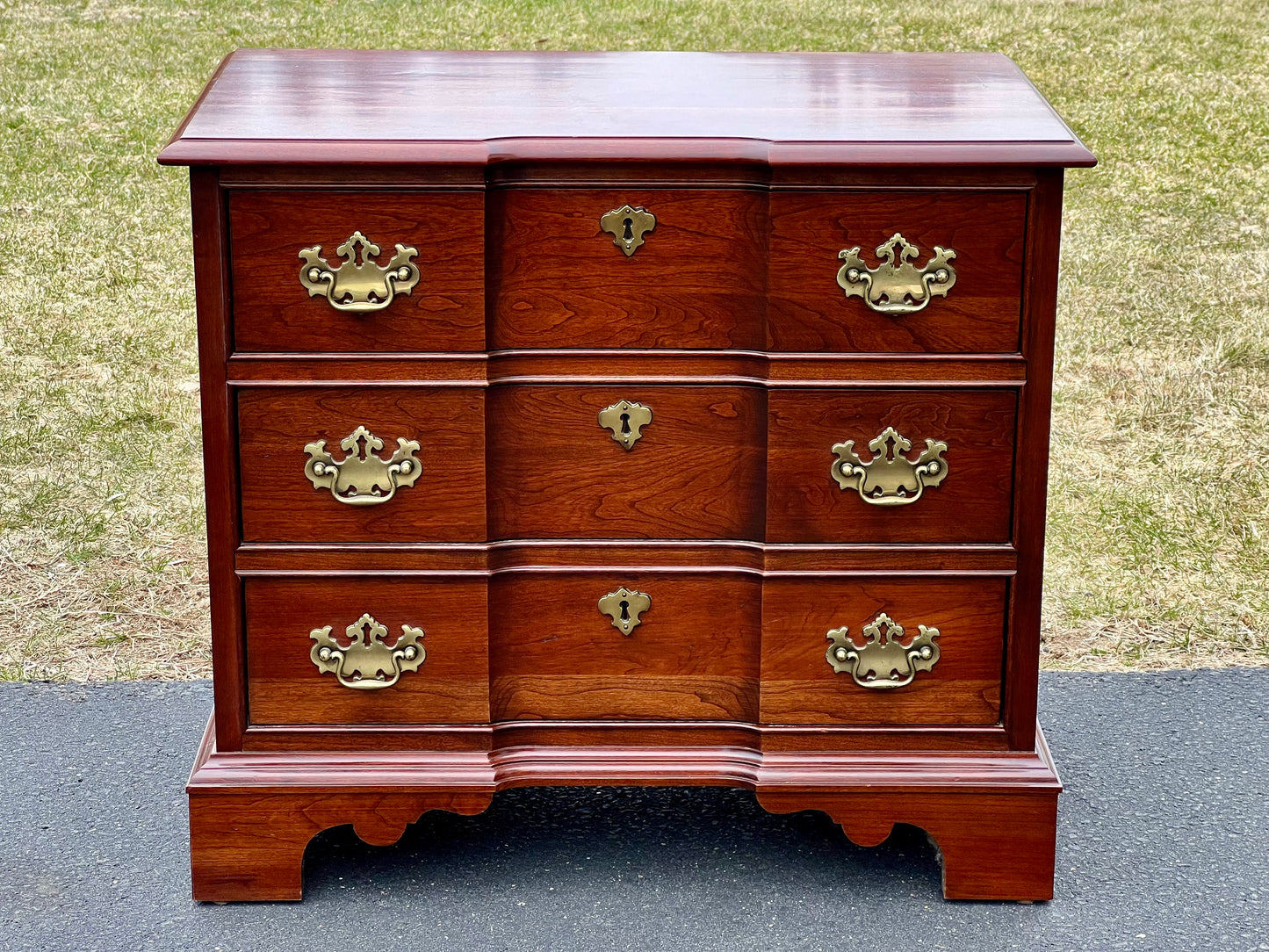 Vintage Solid Cherry Three Drawer Silver Cabinet by Pennsylvania House