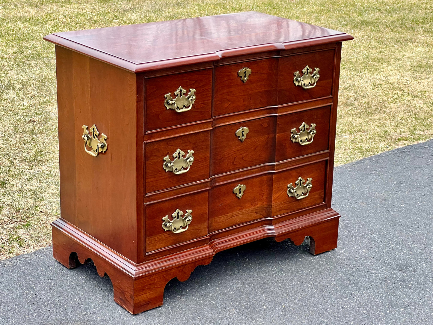 Vintage Solid Cherry Three Drawer Silver Cabinet by Pennsylvania House