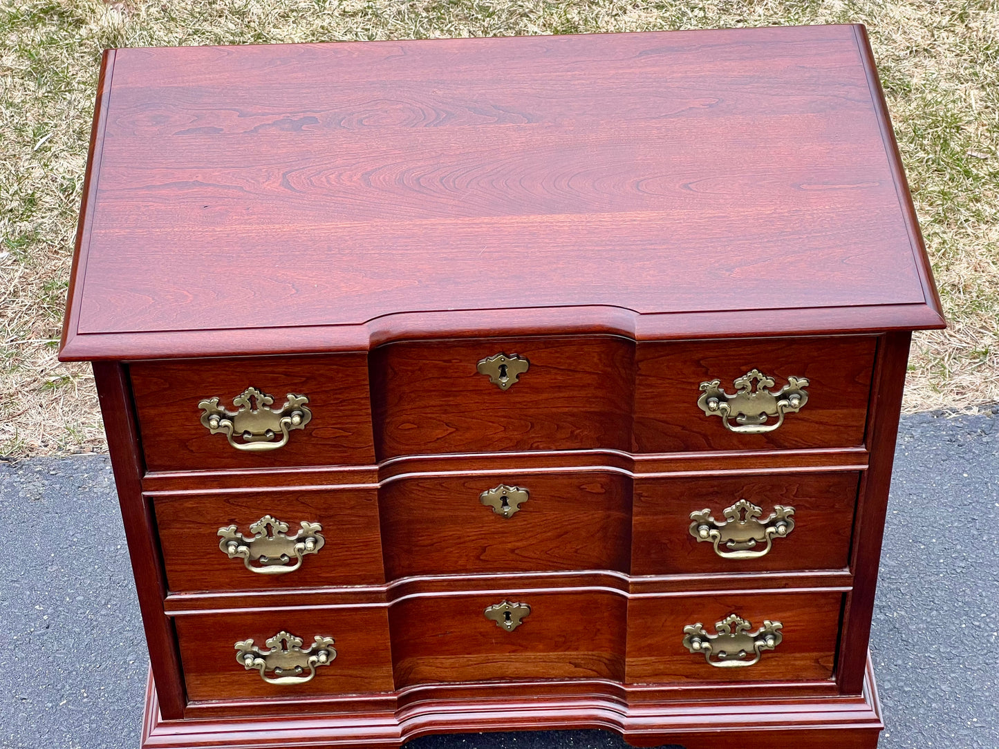 Vintage Solid Cherry Three Drawer Silver Cabinet by Pennsylvania House