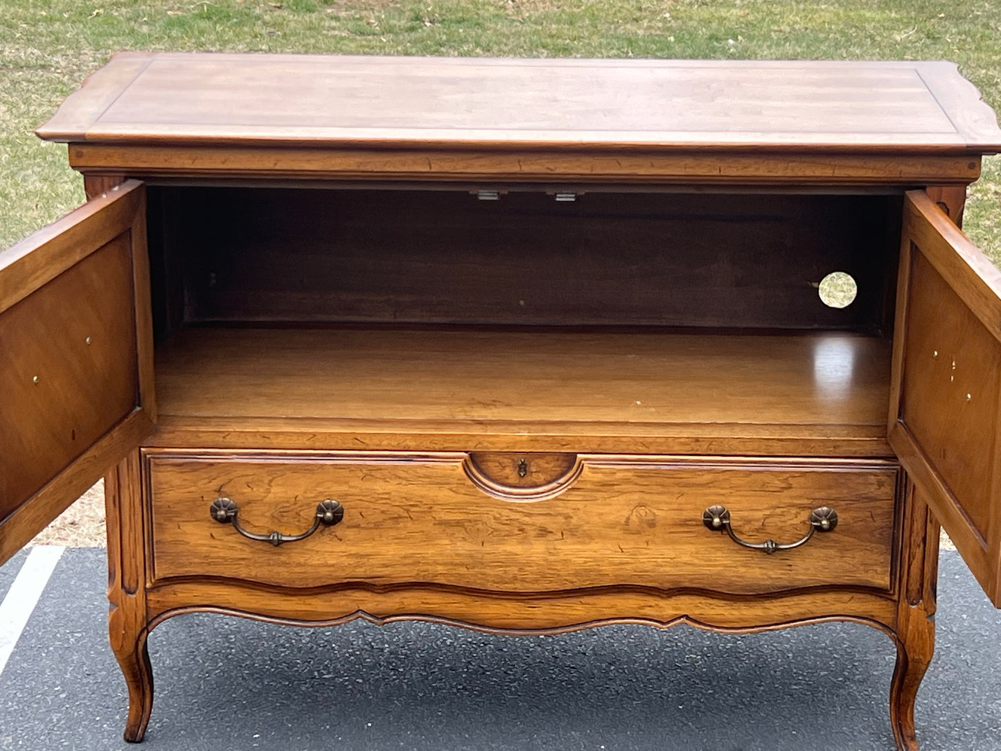 Vintage French Provincial Style Oak Buffet Server