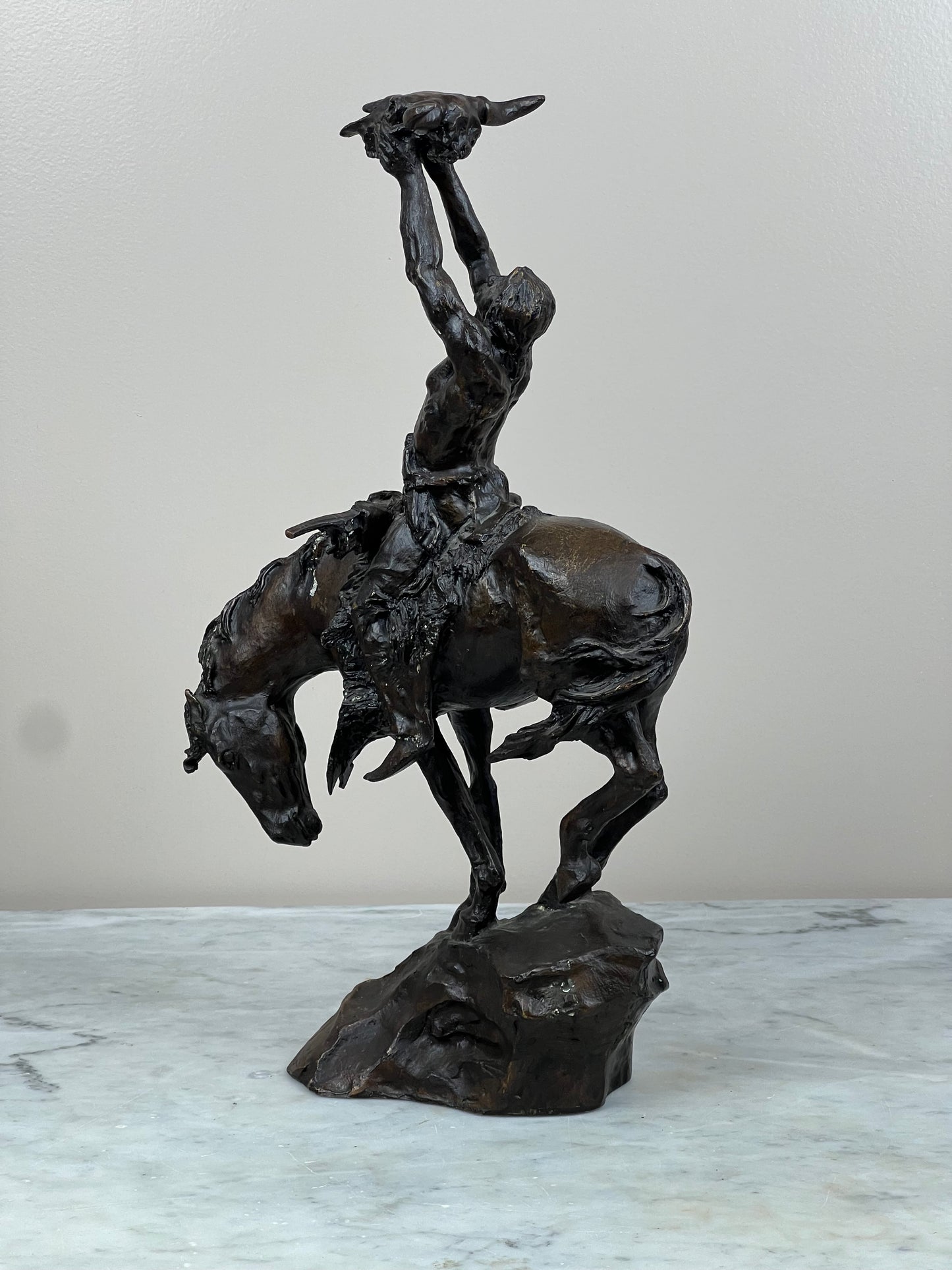 Signed Buck McCain Bronze “Prayer to the Healing Spirit” Native American Statue