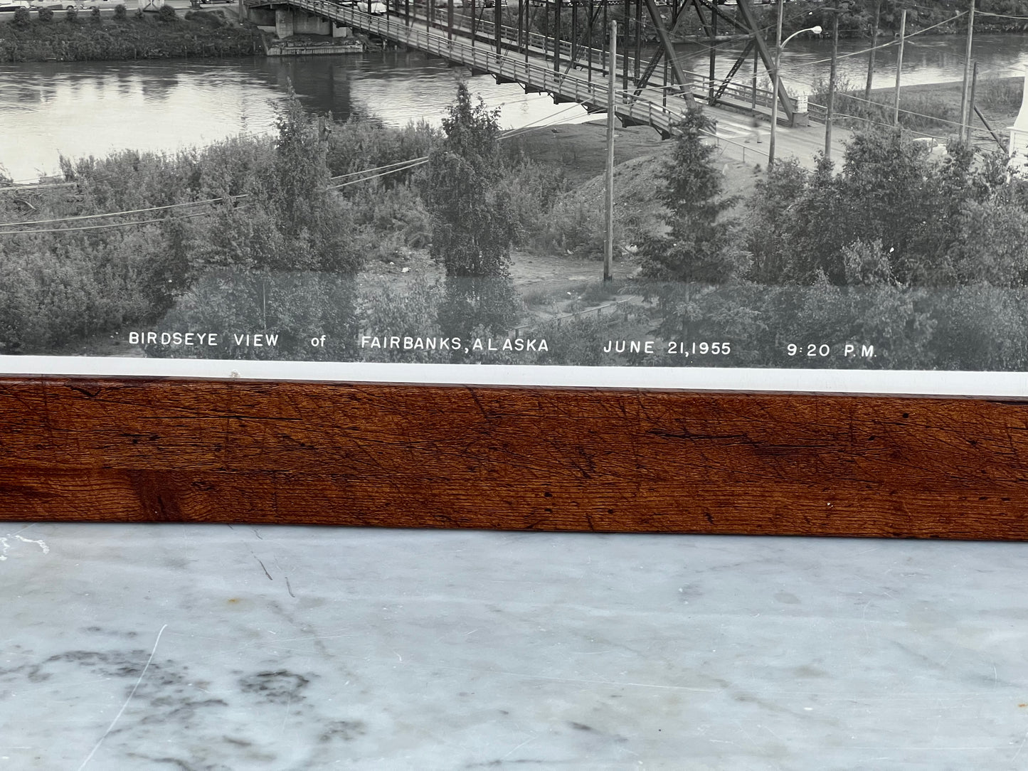 Framed Panoramic Photograph of Fairbanks Alaska c. 1955