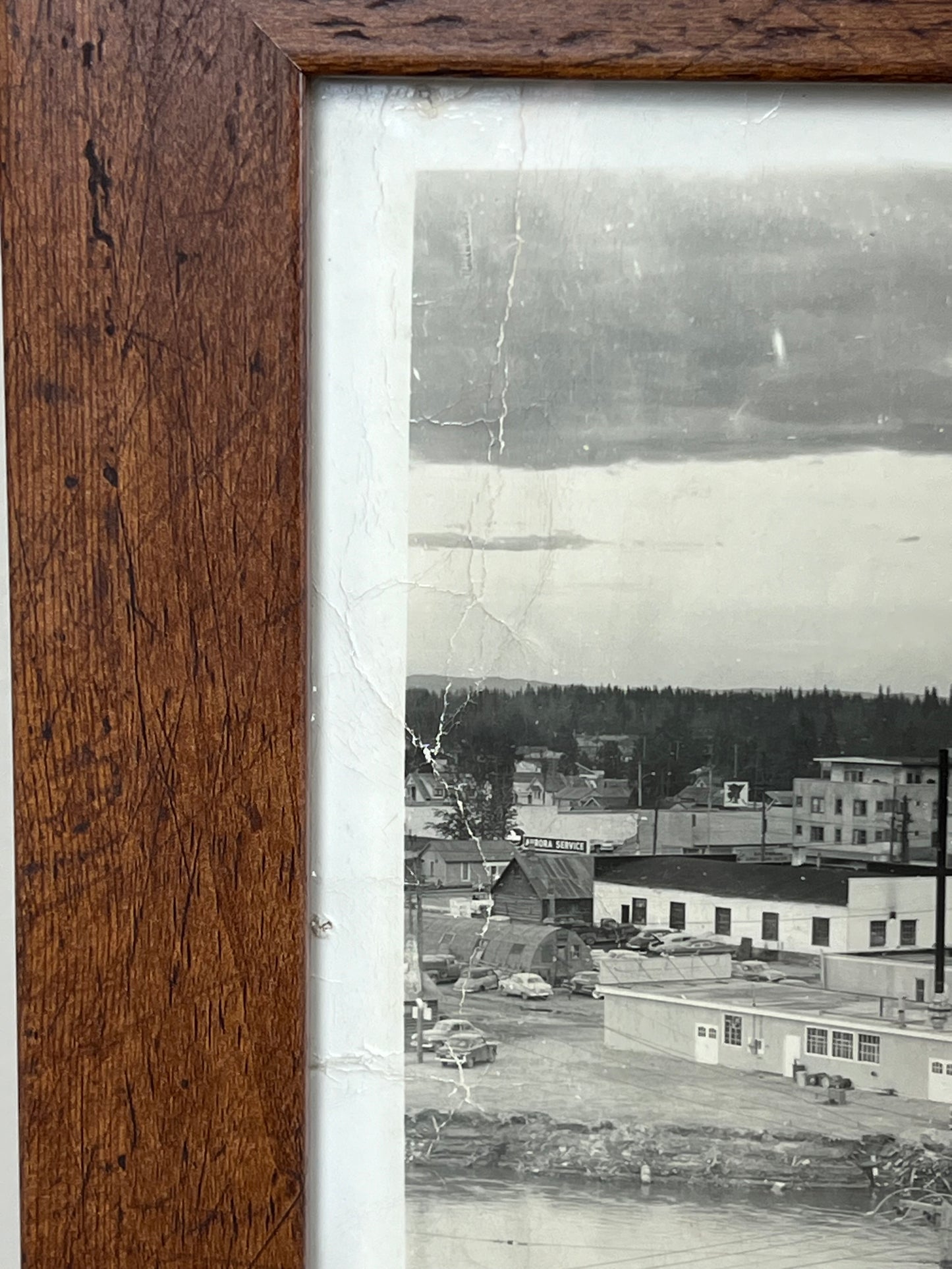 Framed Panoramic Photograph of Fairbanks Alaska c. 1955