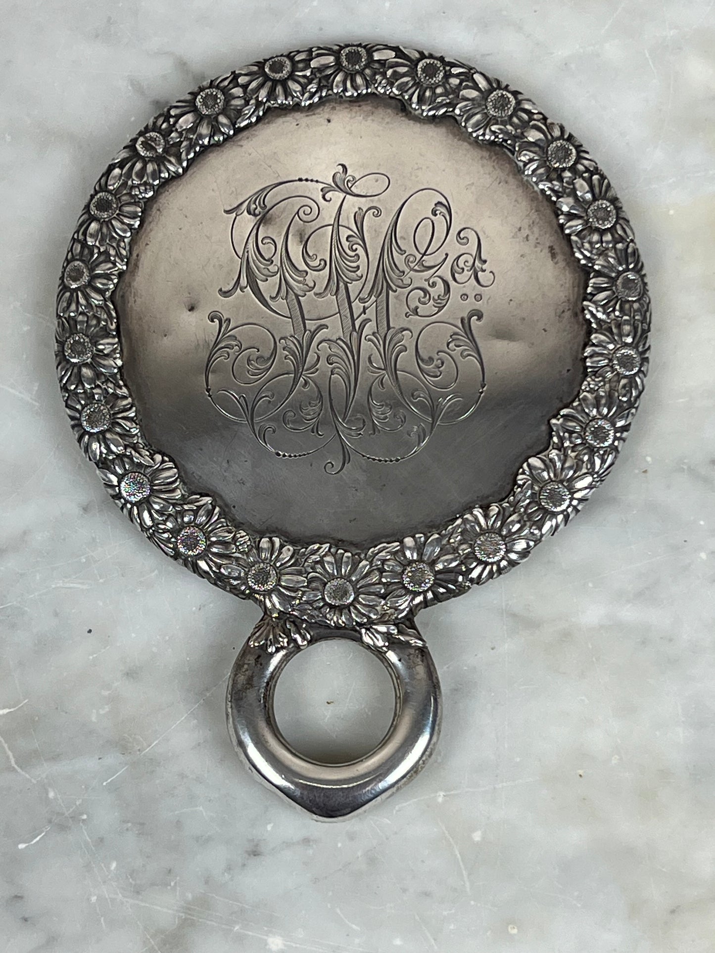 Depression Era Tiffany & Co Sterling Hand Mirror c. 1931