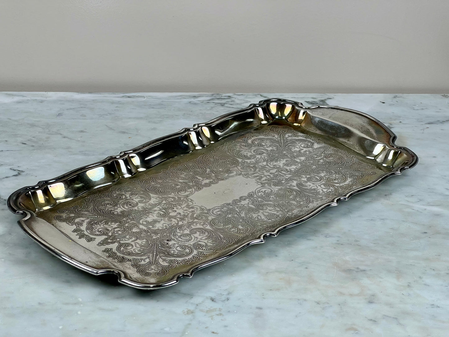 Antique Silver Plate Serving Tray