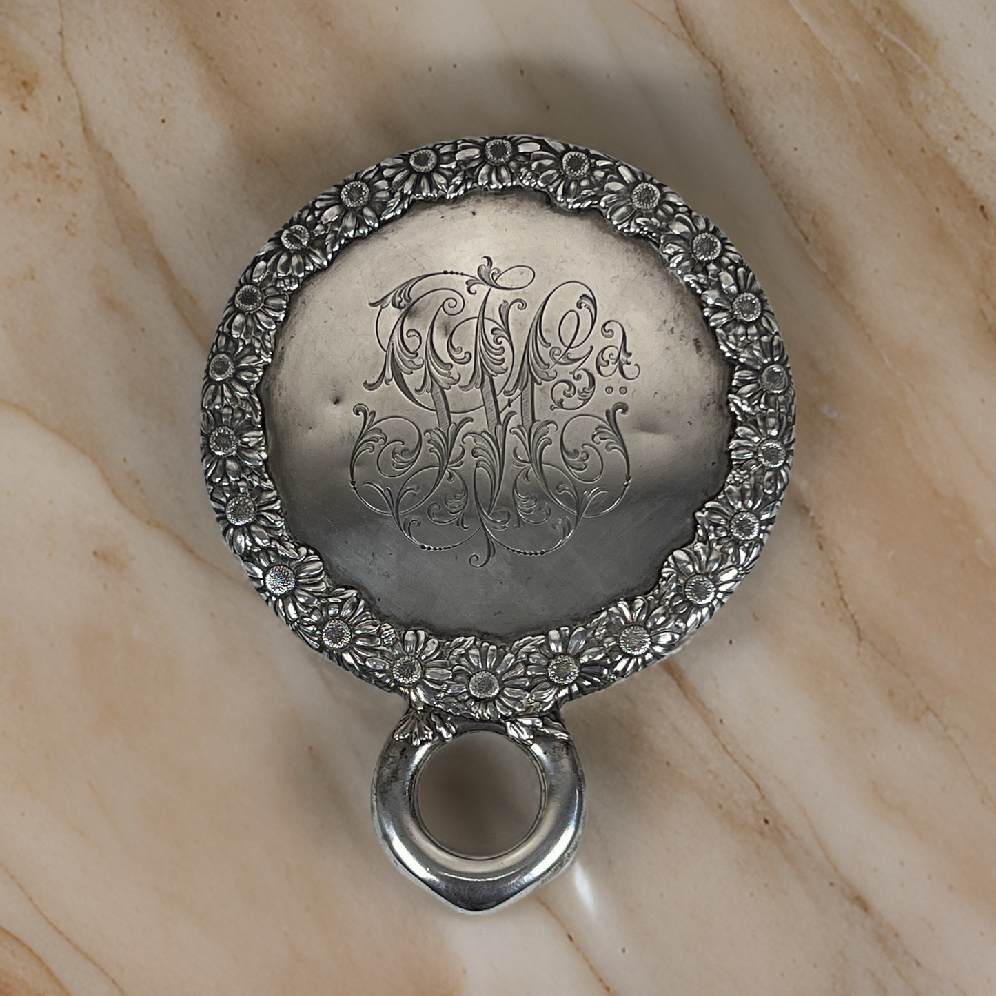 Depression Era Tiffany & Co Sterling Hand Mirror c. 1931