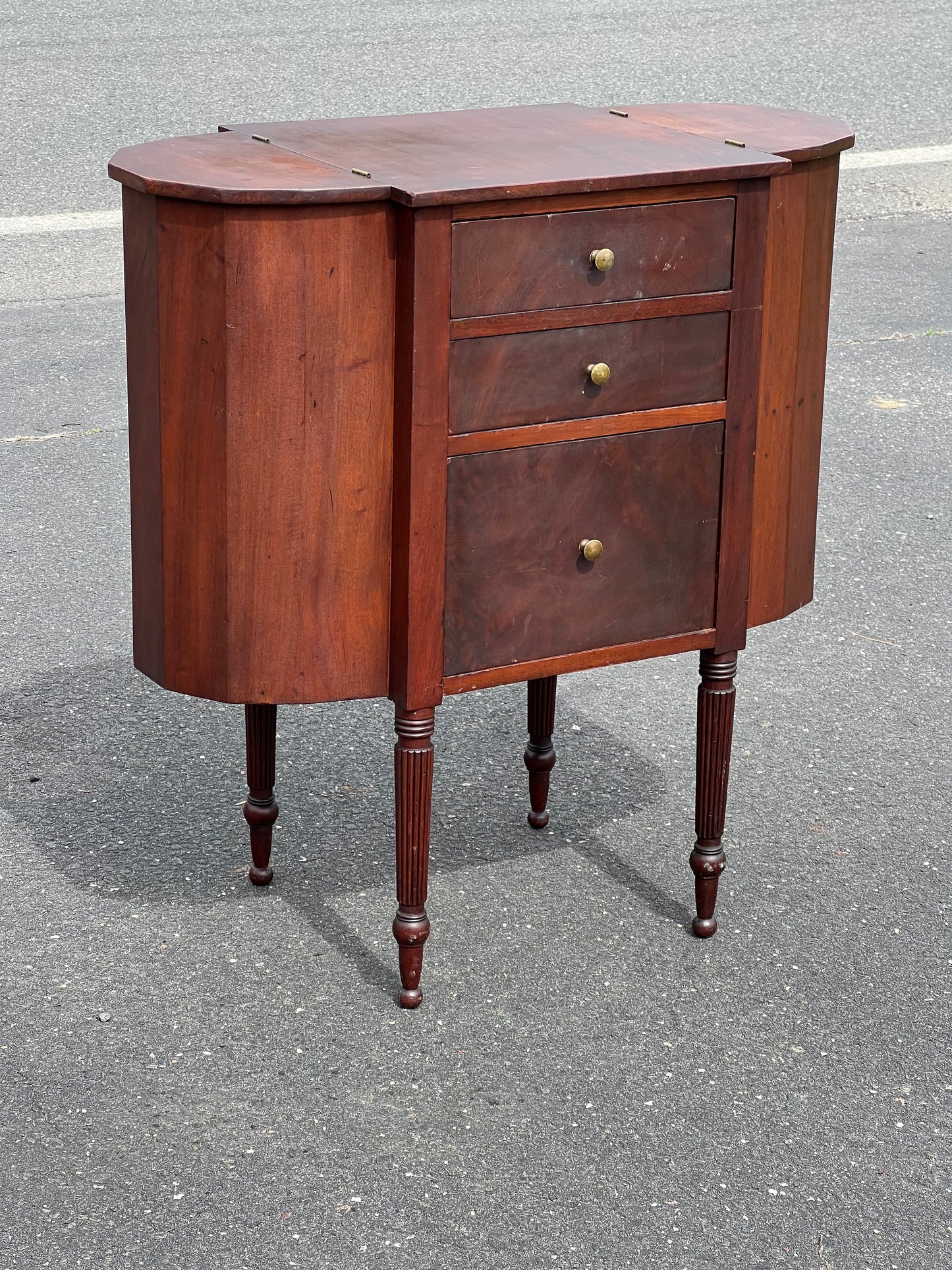 Antique Mahogany Martha Washington Sewing Stand c. 1900