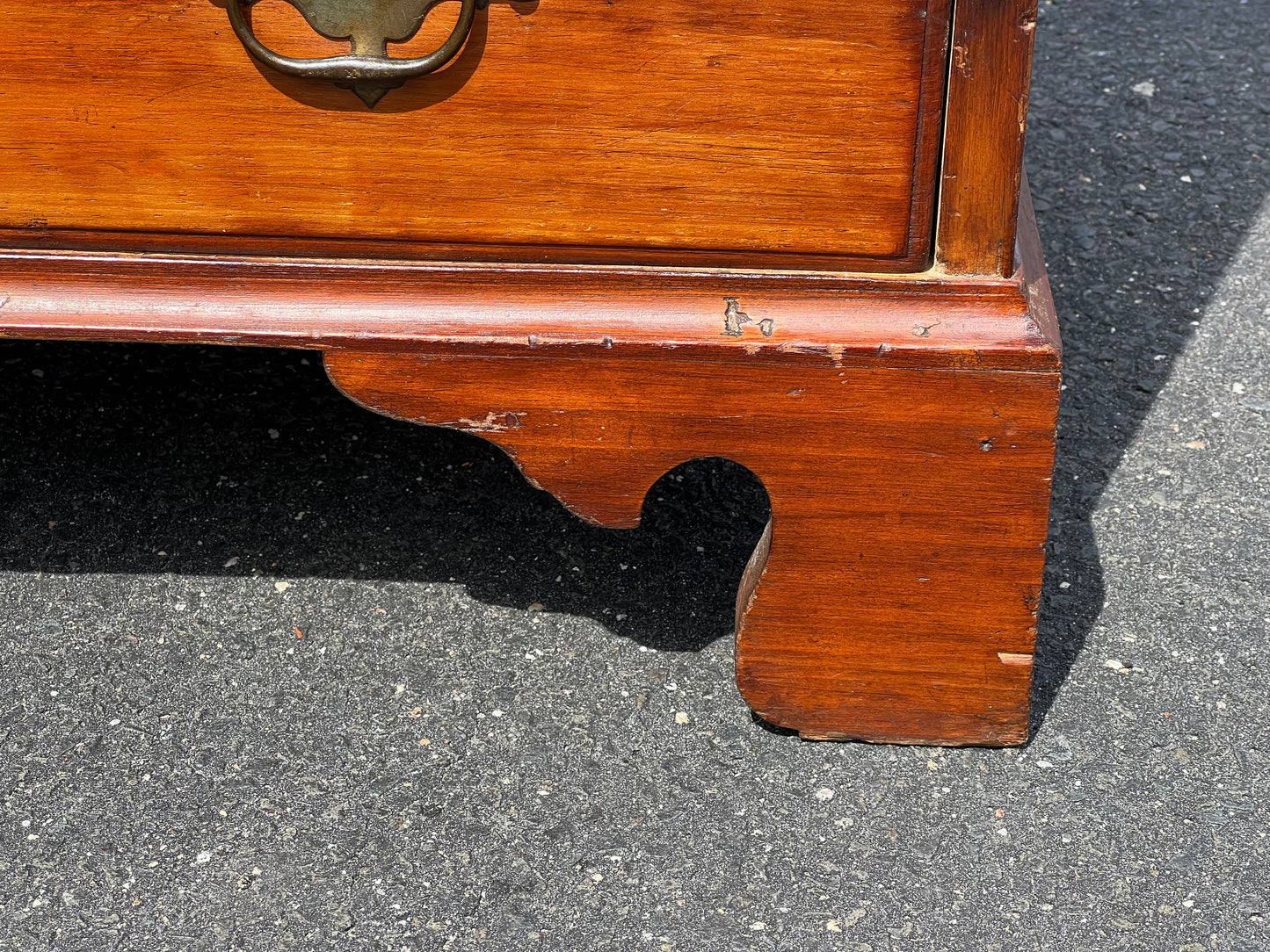 Antique Chippendale Pine Four Drawer Chest with Graduated Drawers