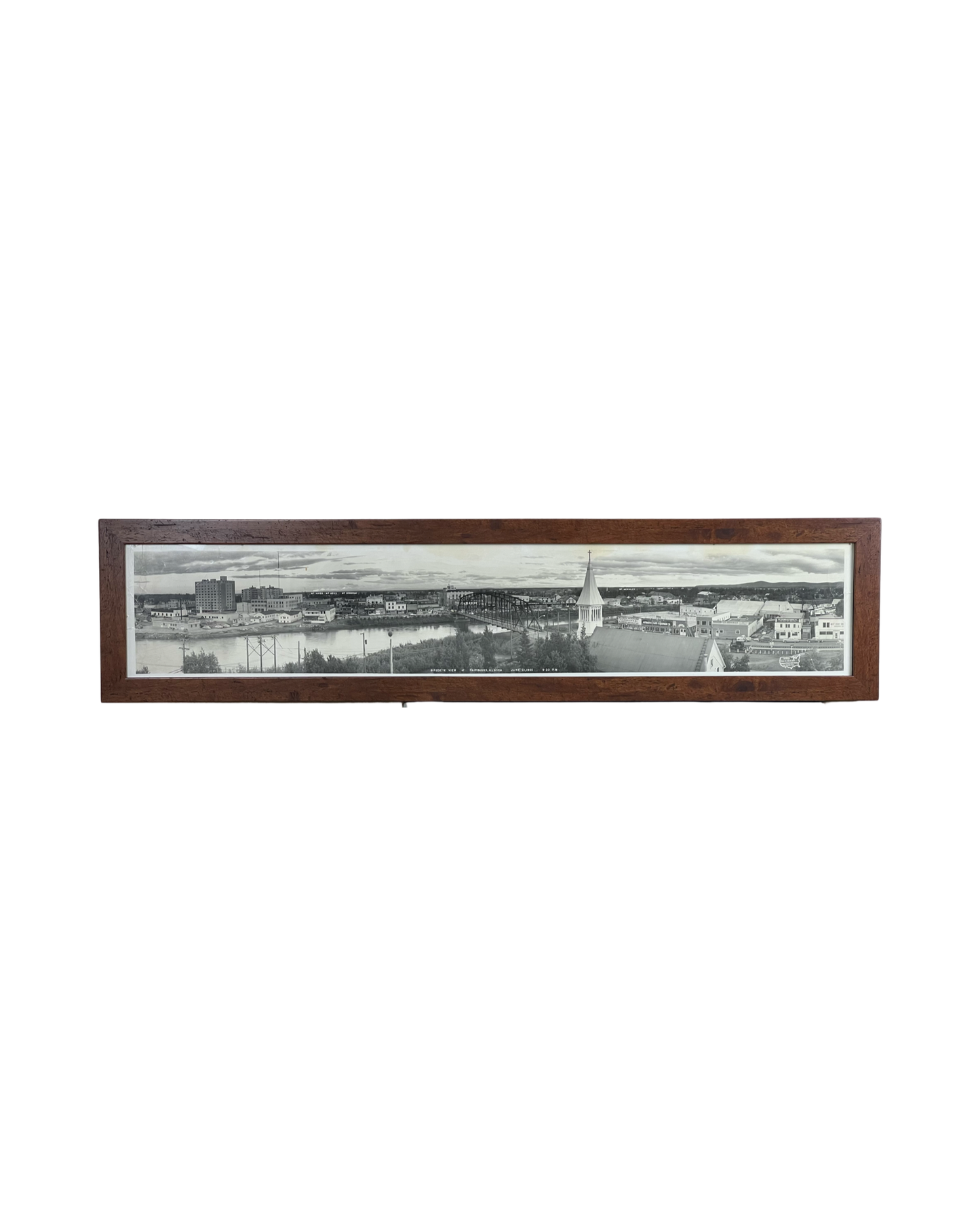 Framed Panoramic Photograph of Fairbanks Alaska c. 1955