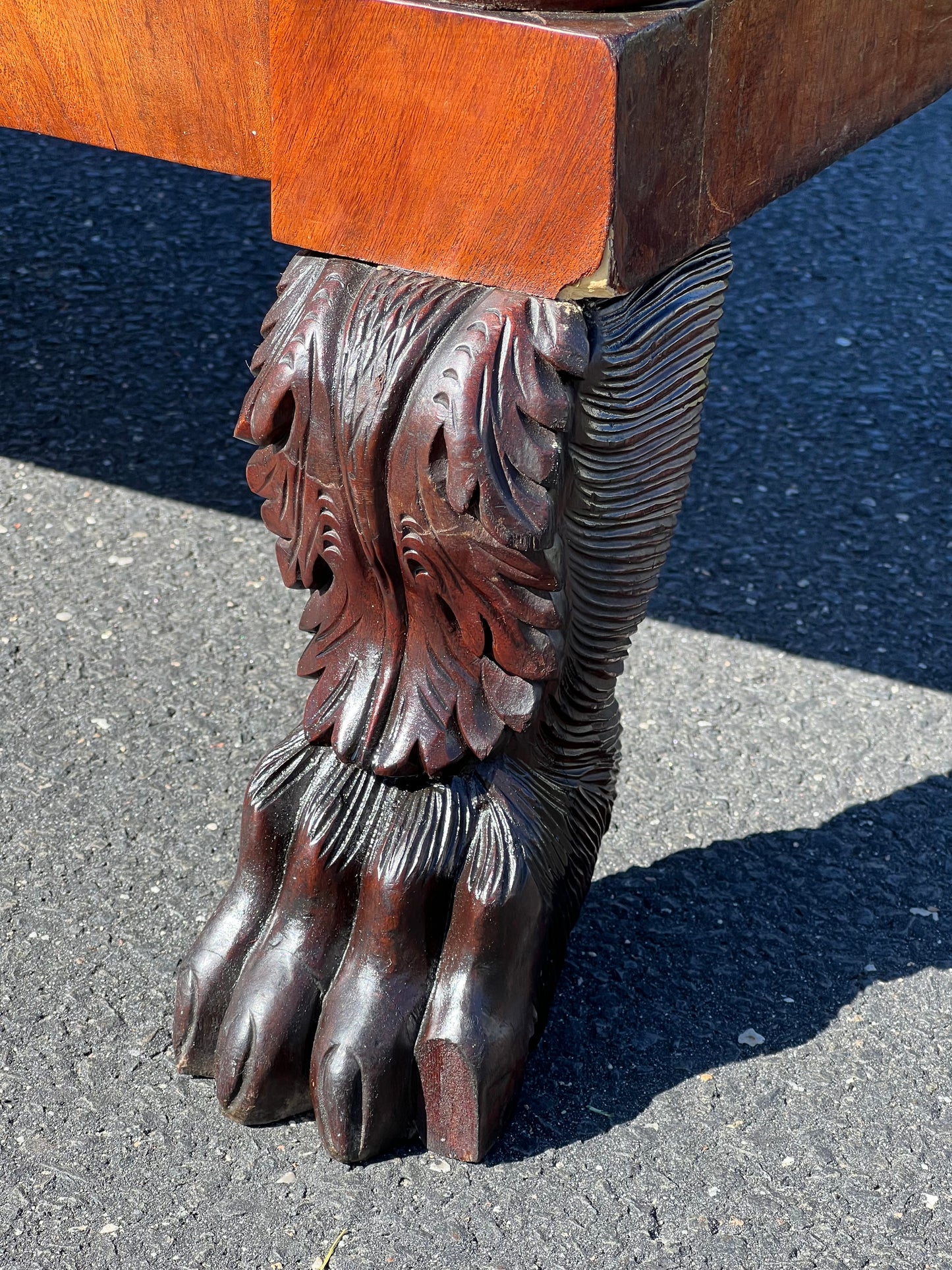 Antique Federal Period Mahagony Paw Foot Sideboard c. 1830