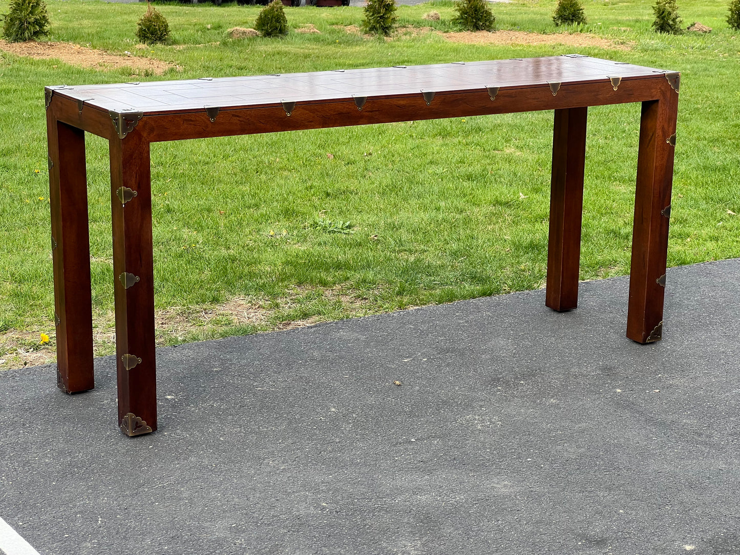 Vintage Contemporary Asian Style Sofa Table by Henredon