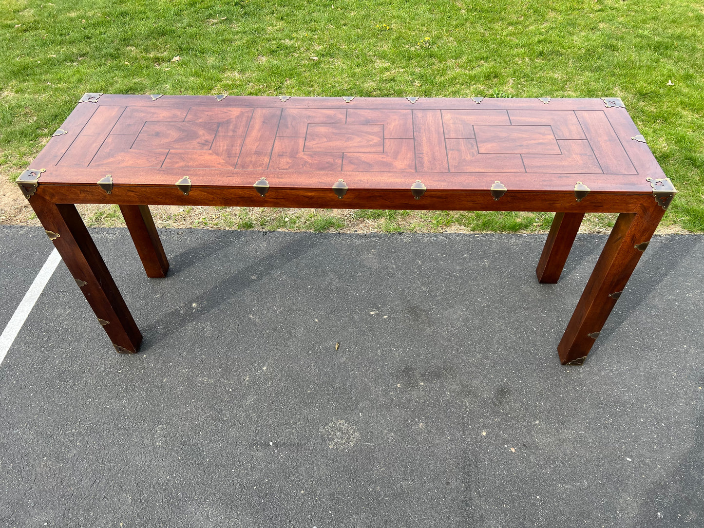 Vintage Contemporary Asian Style Sofa Table by Henredon