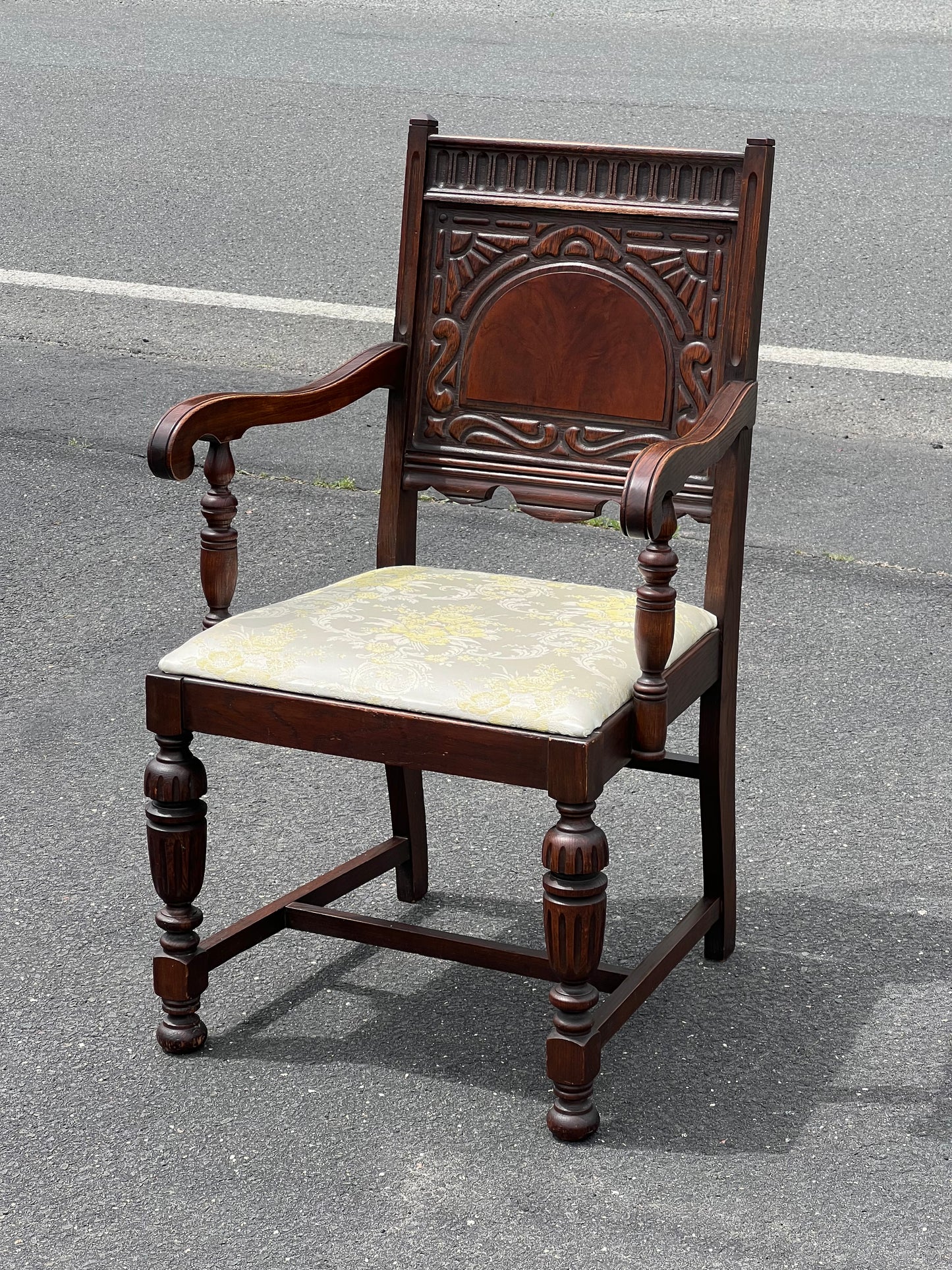 Antique Depression Era Oak Side Chair