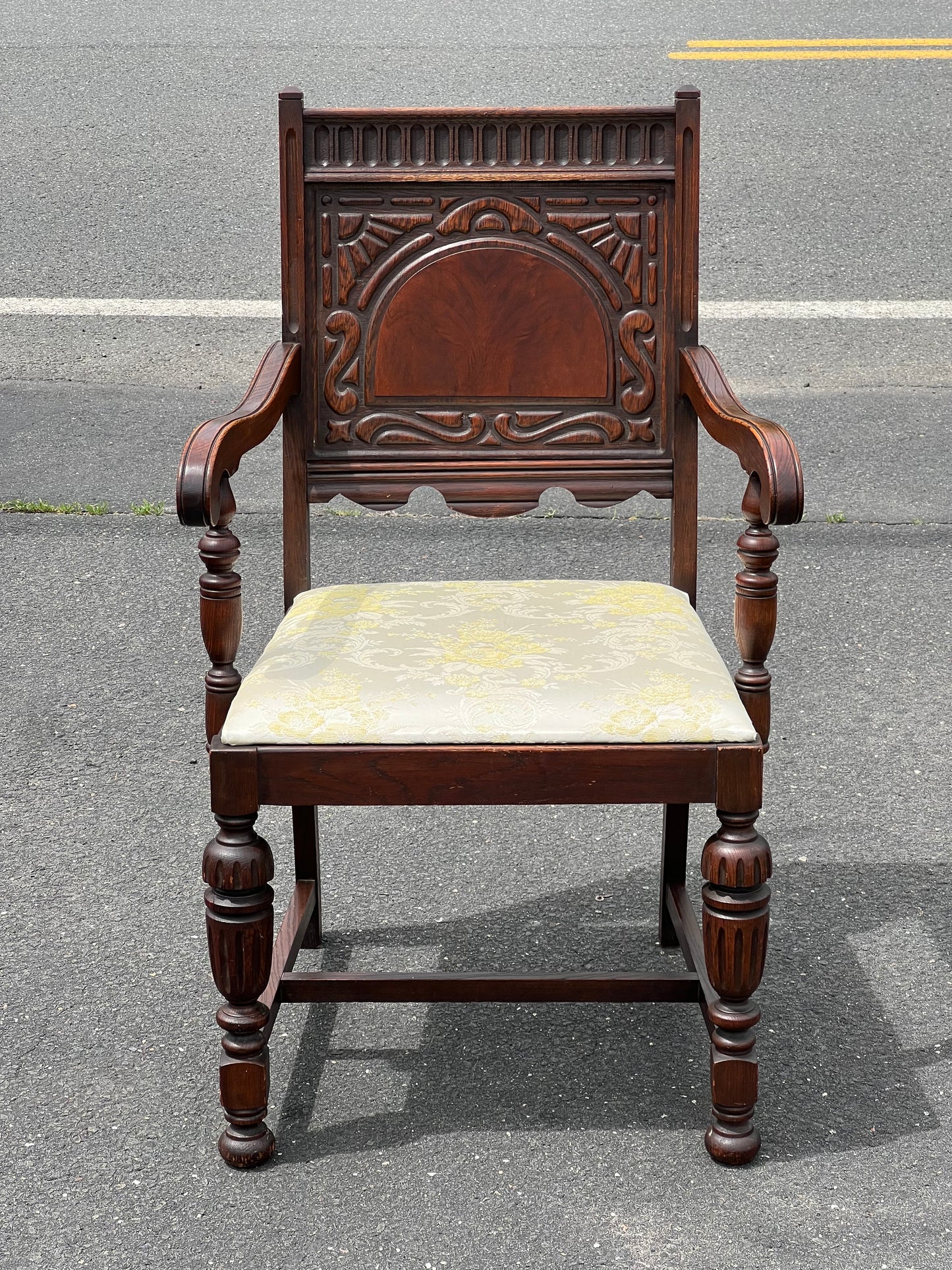 Antique Depression Era Oak Side Chair