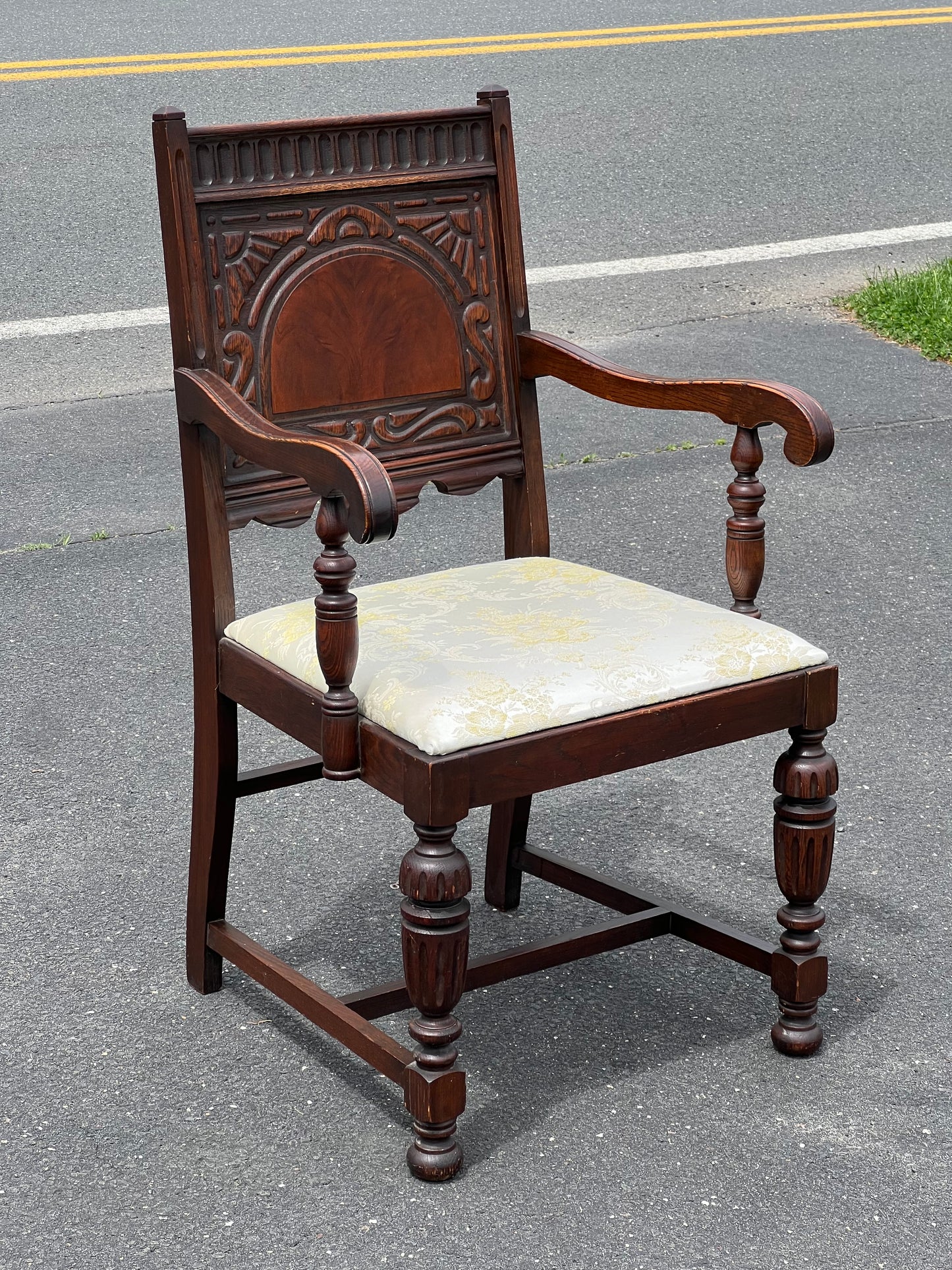 Antique Depression Era Oak Side Chair