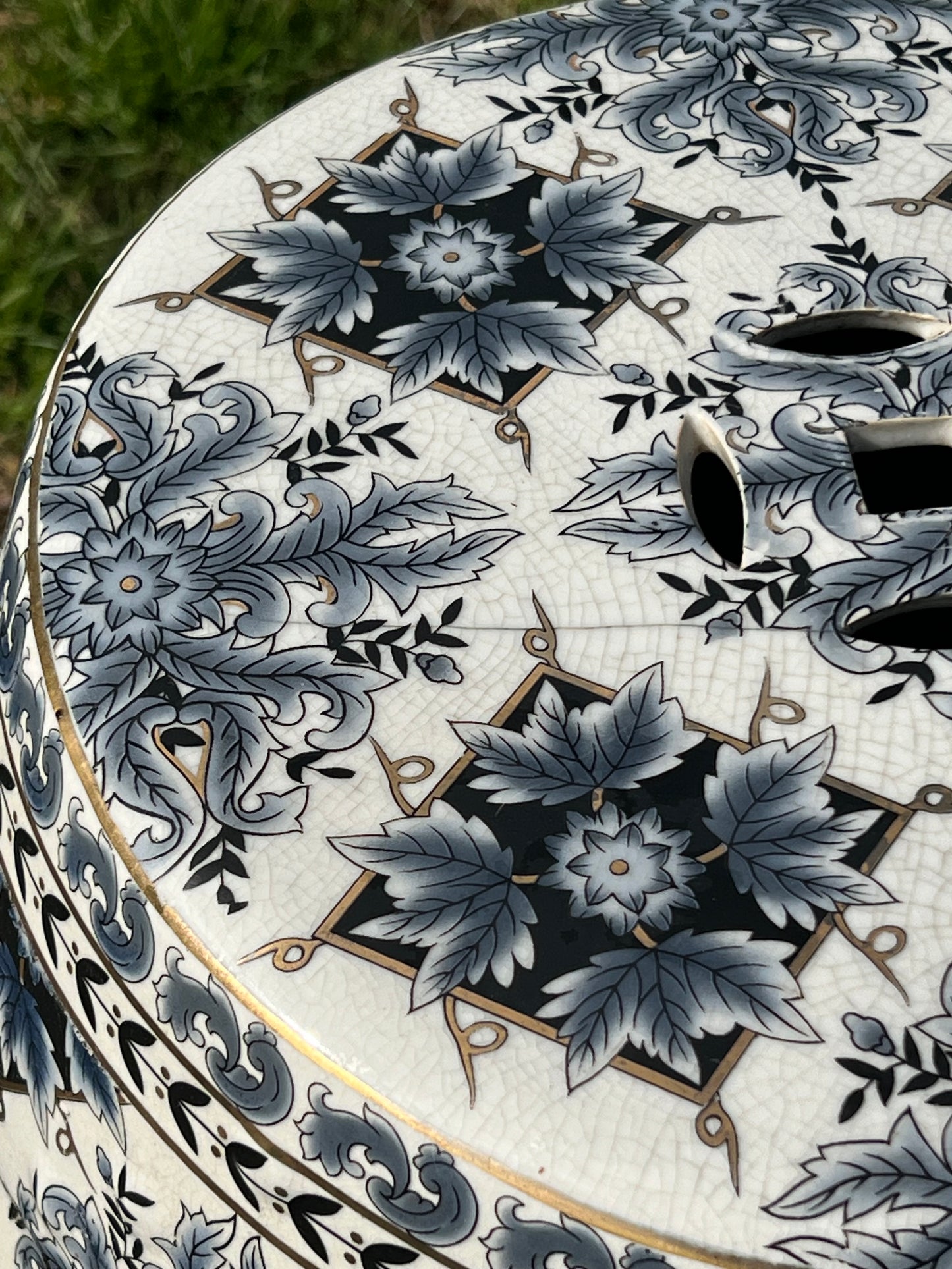 Vintage Chinese Blue and White Porcelain Garden Stool