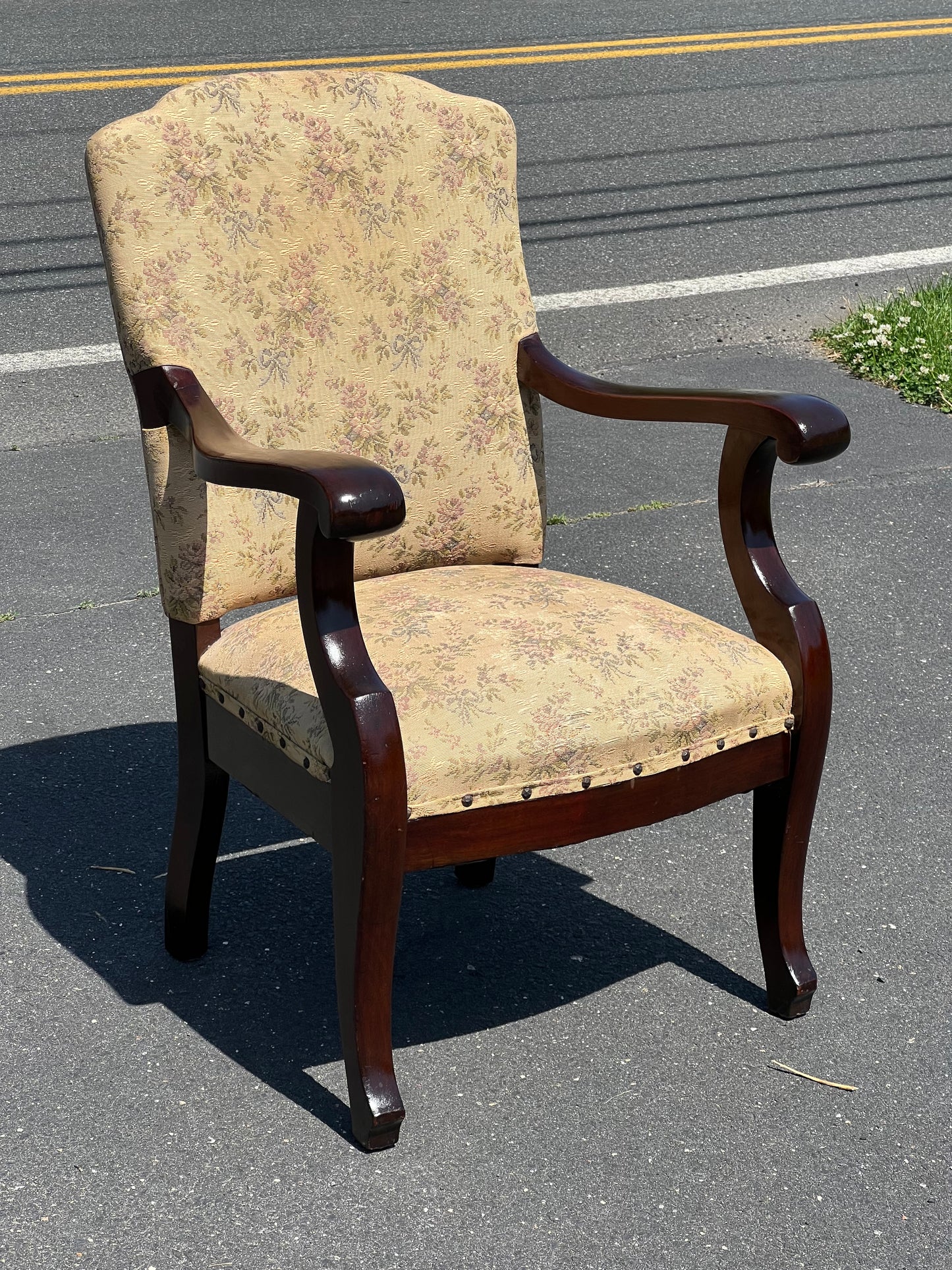 Antique American Empire Upholstered Living Room Chair