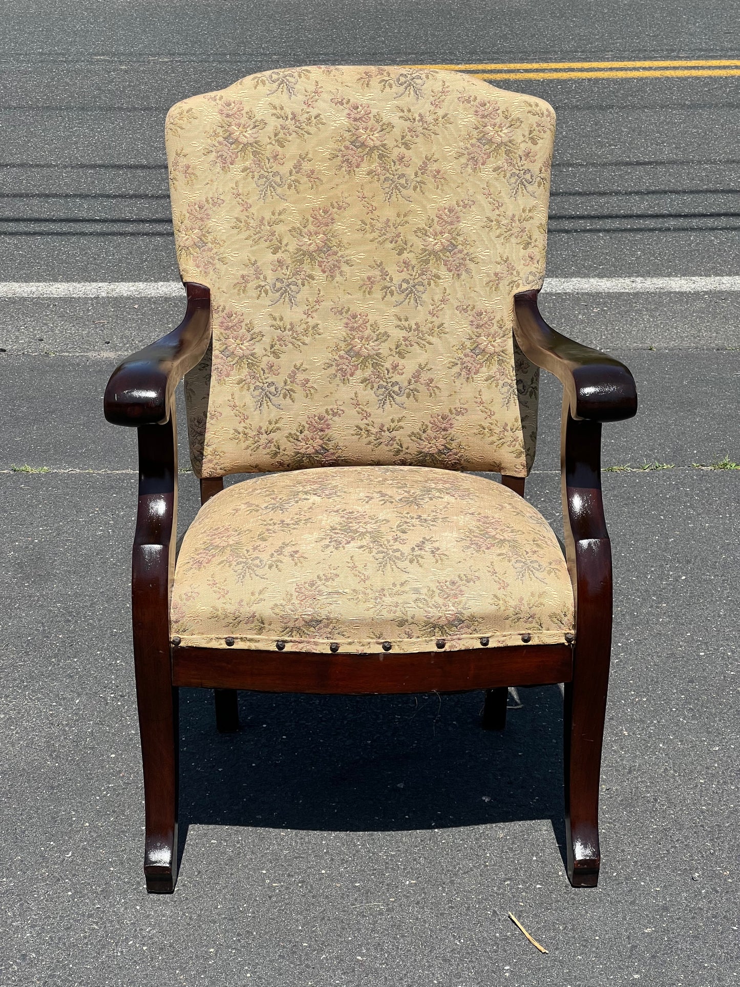 Antique American Empire Upholstered Living Room Chair