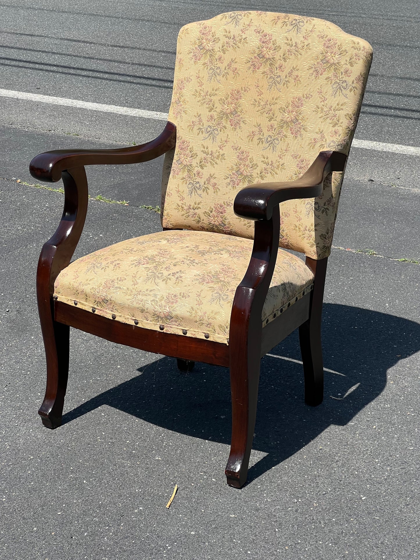 Antique American Empire Upholstered Living Room Chair