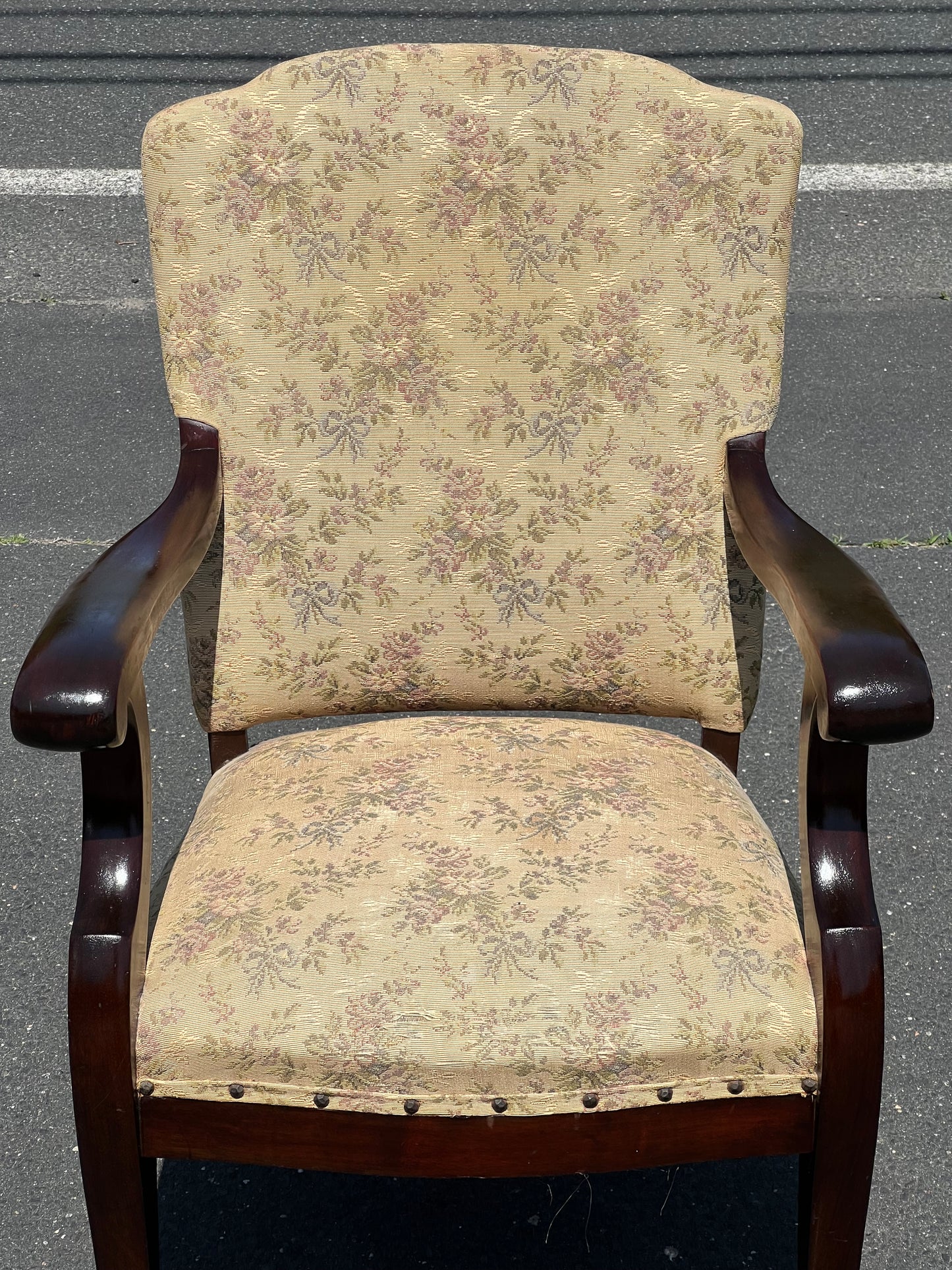 Antique American Empire Upholstered Living Room Chair