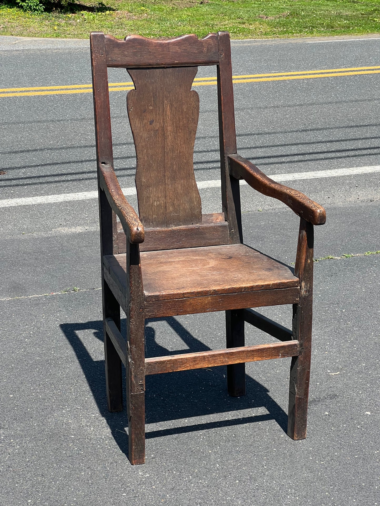 Antique 17th Century Primitive Oak Arm Chair