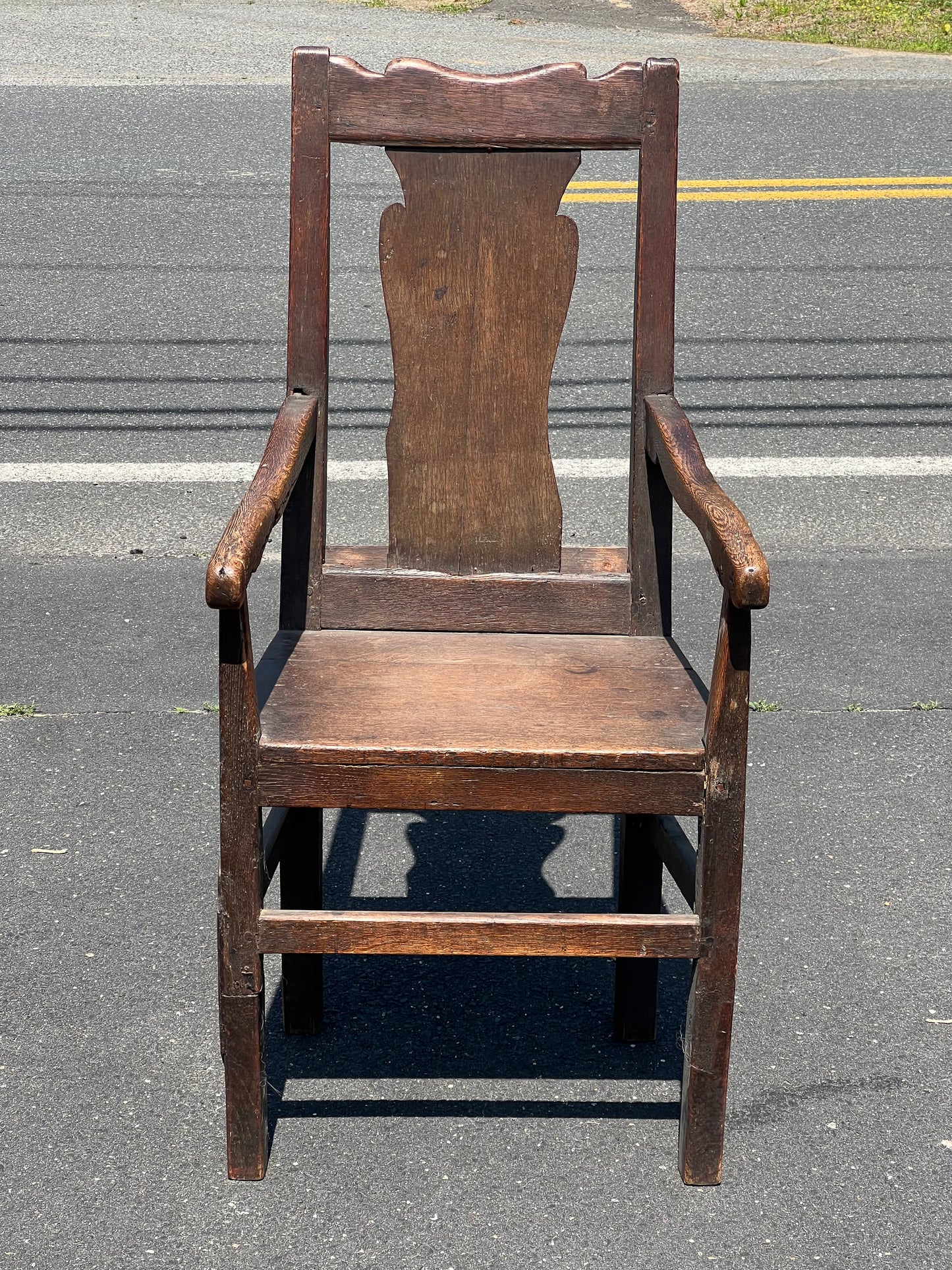 Antique 17th Century Primitive Oak Arm Chair