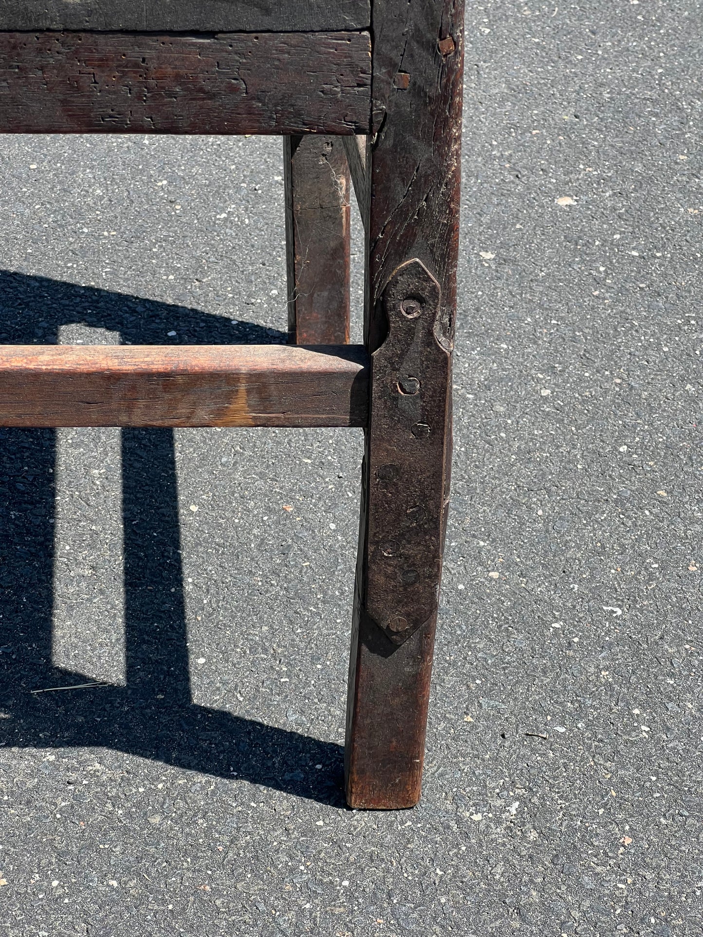 Antique 17th Century Primitive Oak Arm Chair