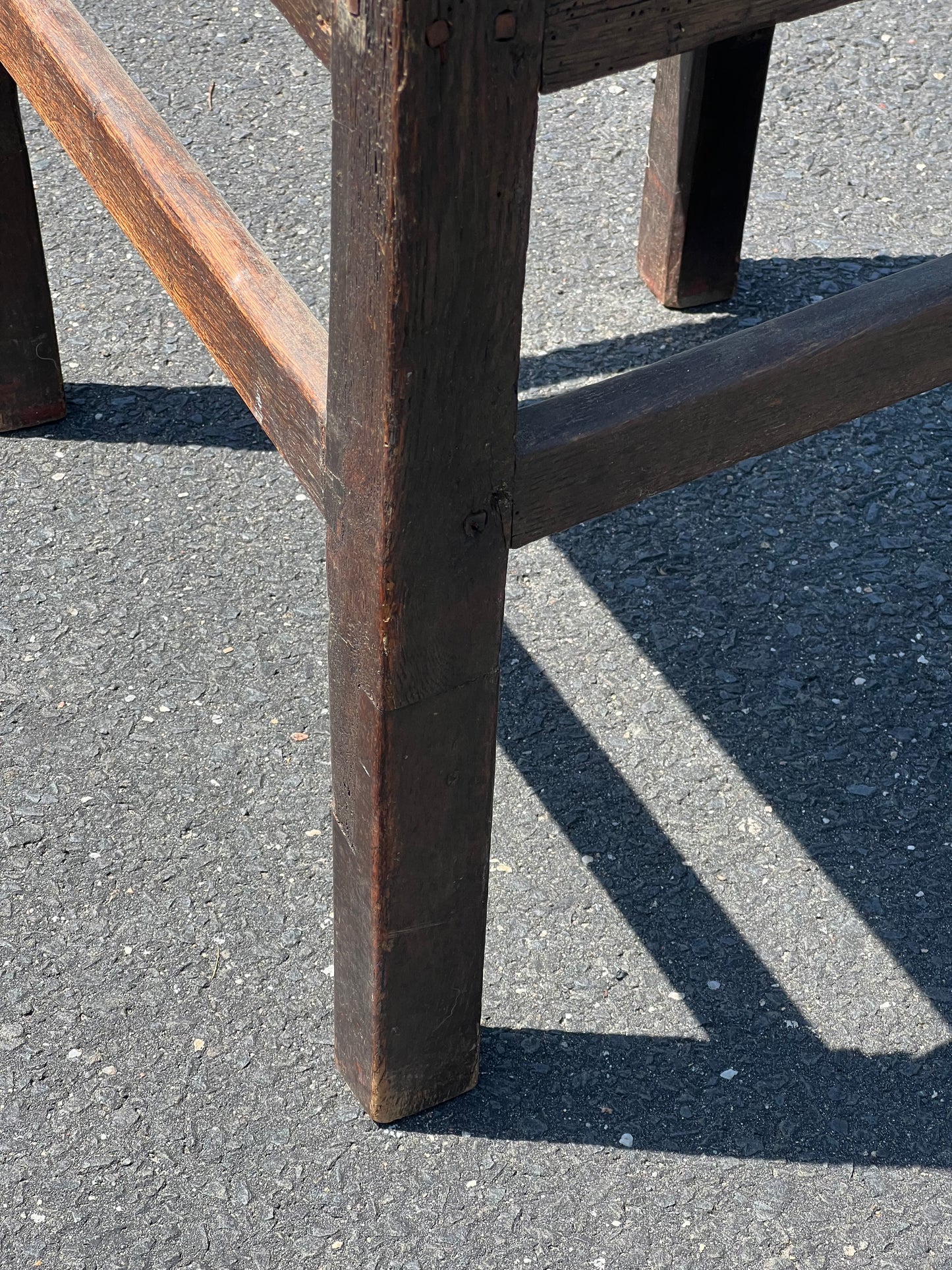 Antique 17th Century Primitive Oak Arm Chair