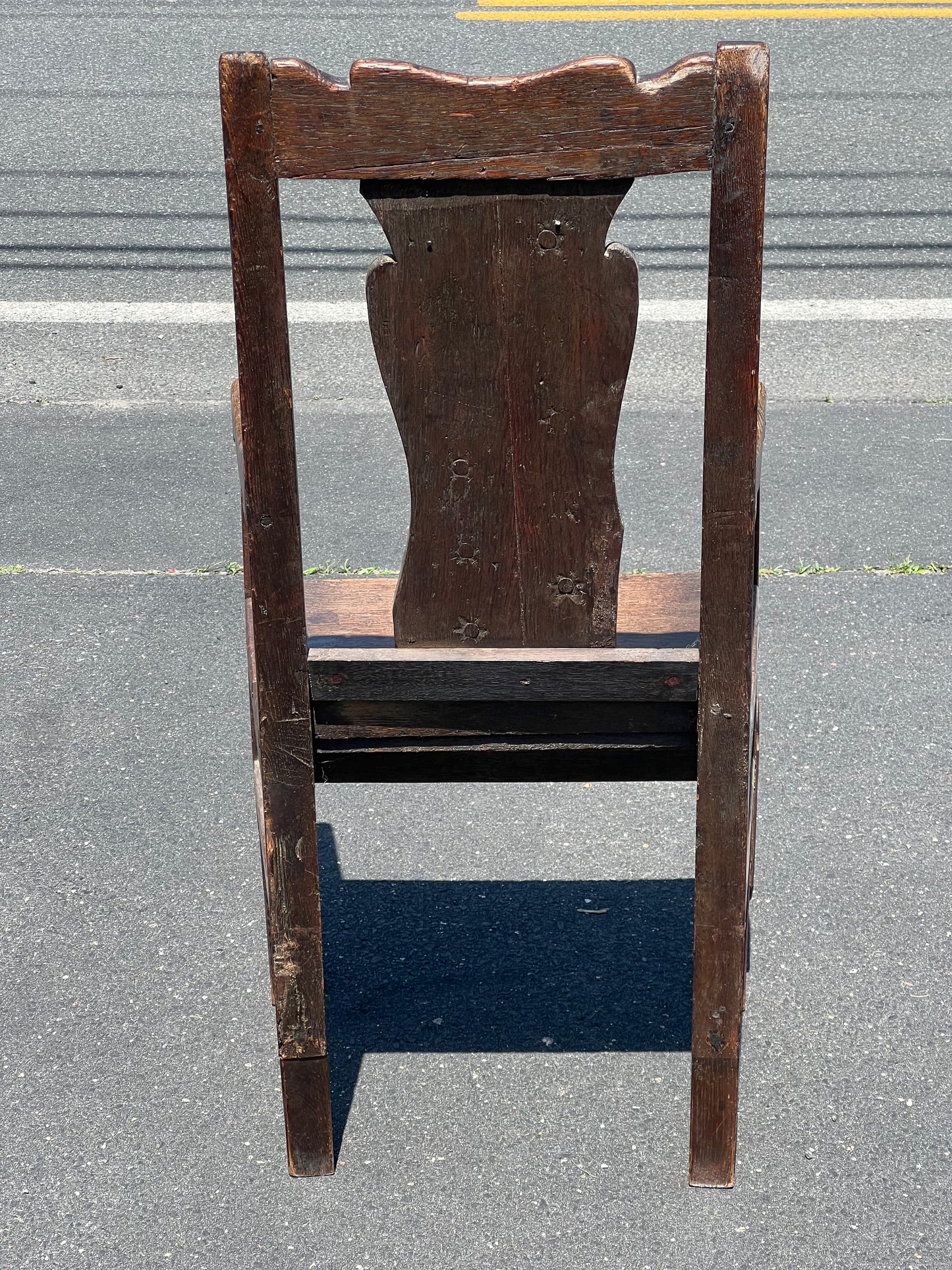 Antique 17th Century Primitive Oak Arm Chair