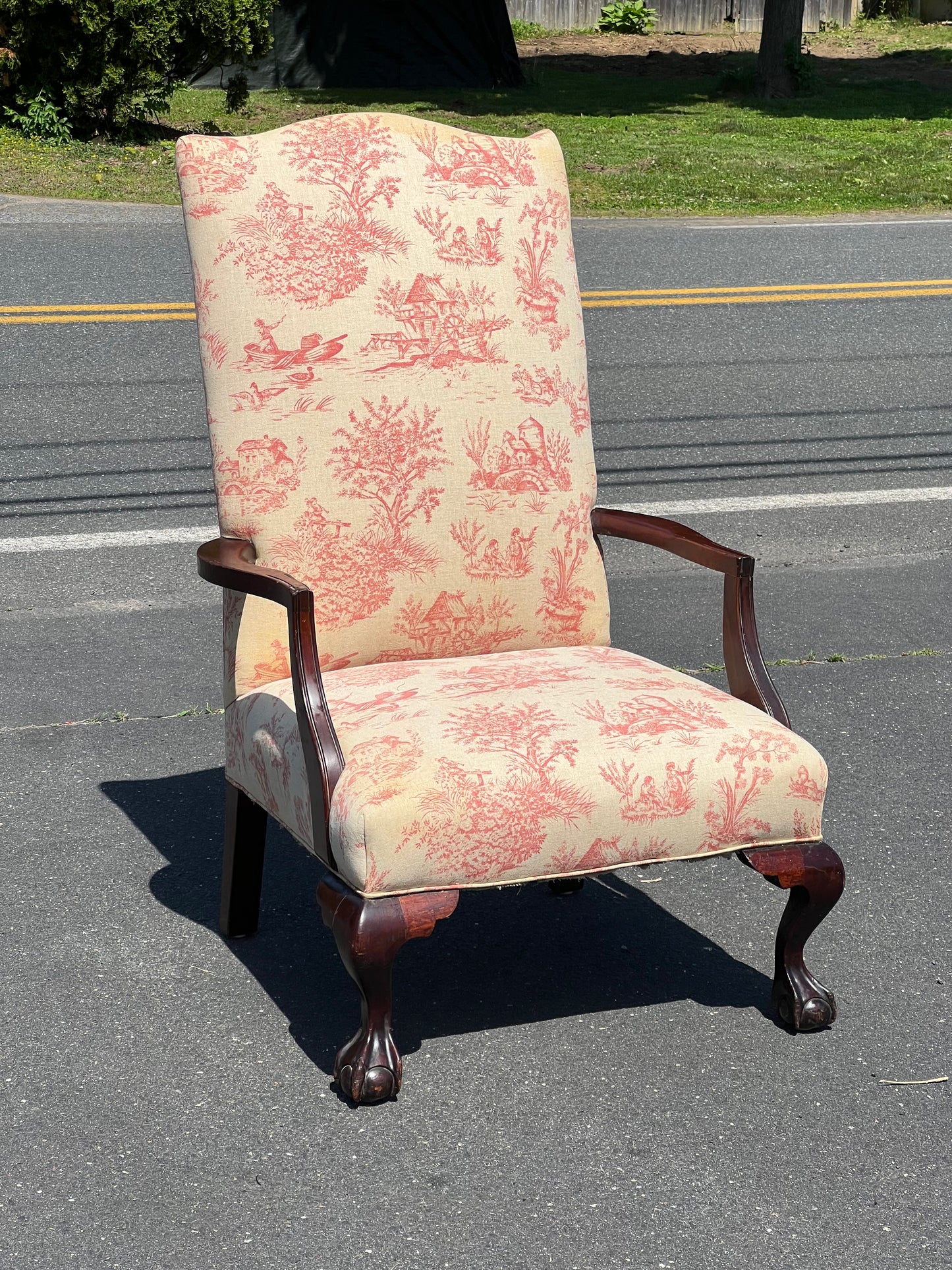 Antique 19th Century Chippendale Martha Washington Lolling Chair