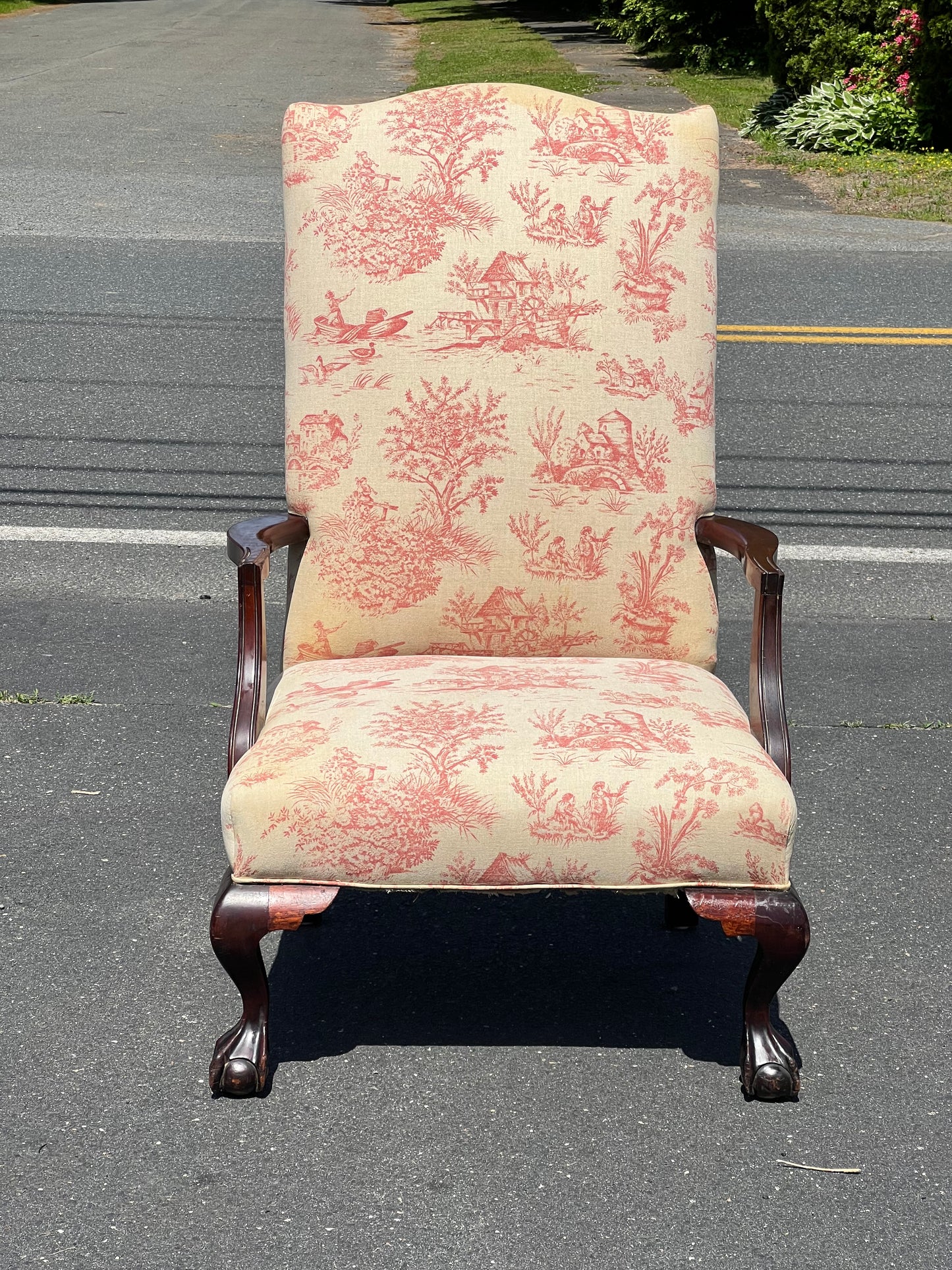 Antique 19th Century Chippendale Martha Washington Lolling Chair