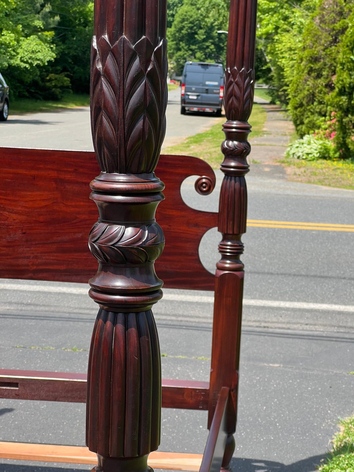 Great Antique 19th Century Solid Mahogany Queen Size Four Poster Bed