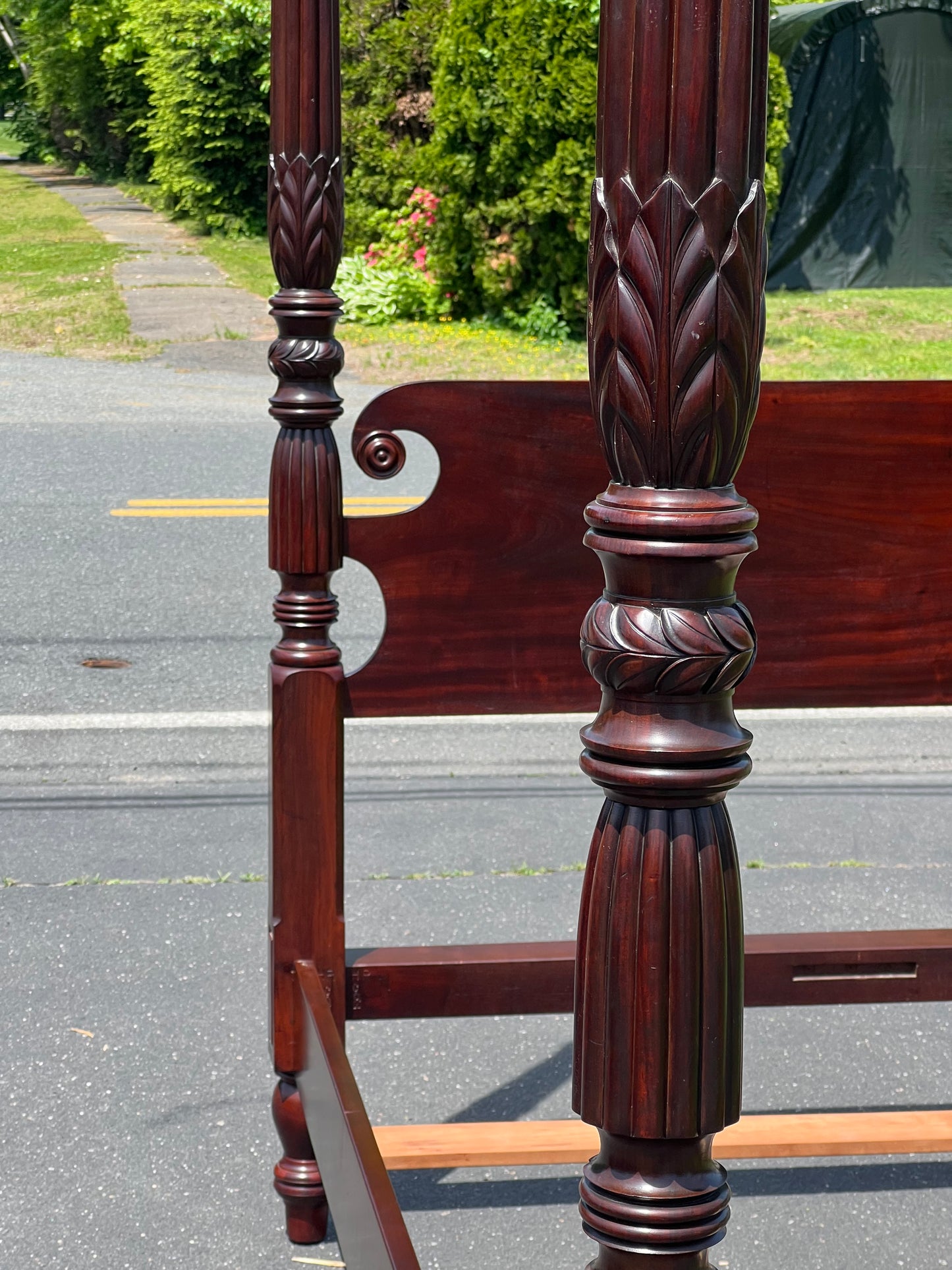 Great Antique 19th Century Solid Mahogany Queen Size Four Poster Bed