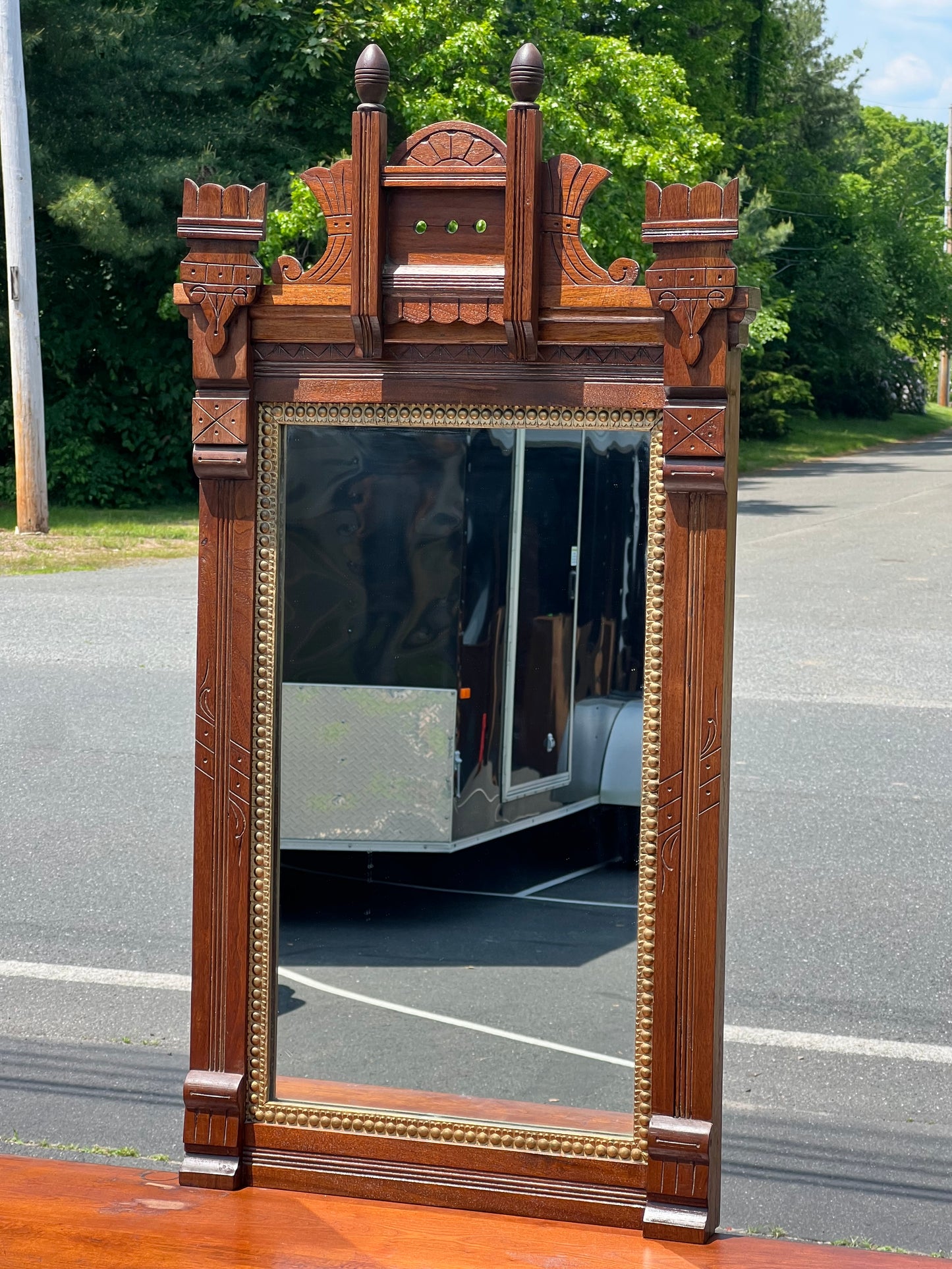 Antique Eastlake Victorian Two over Two Dresser with Mirror