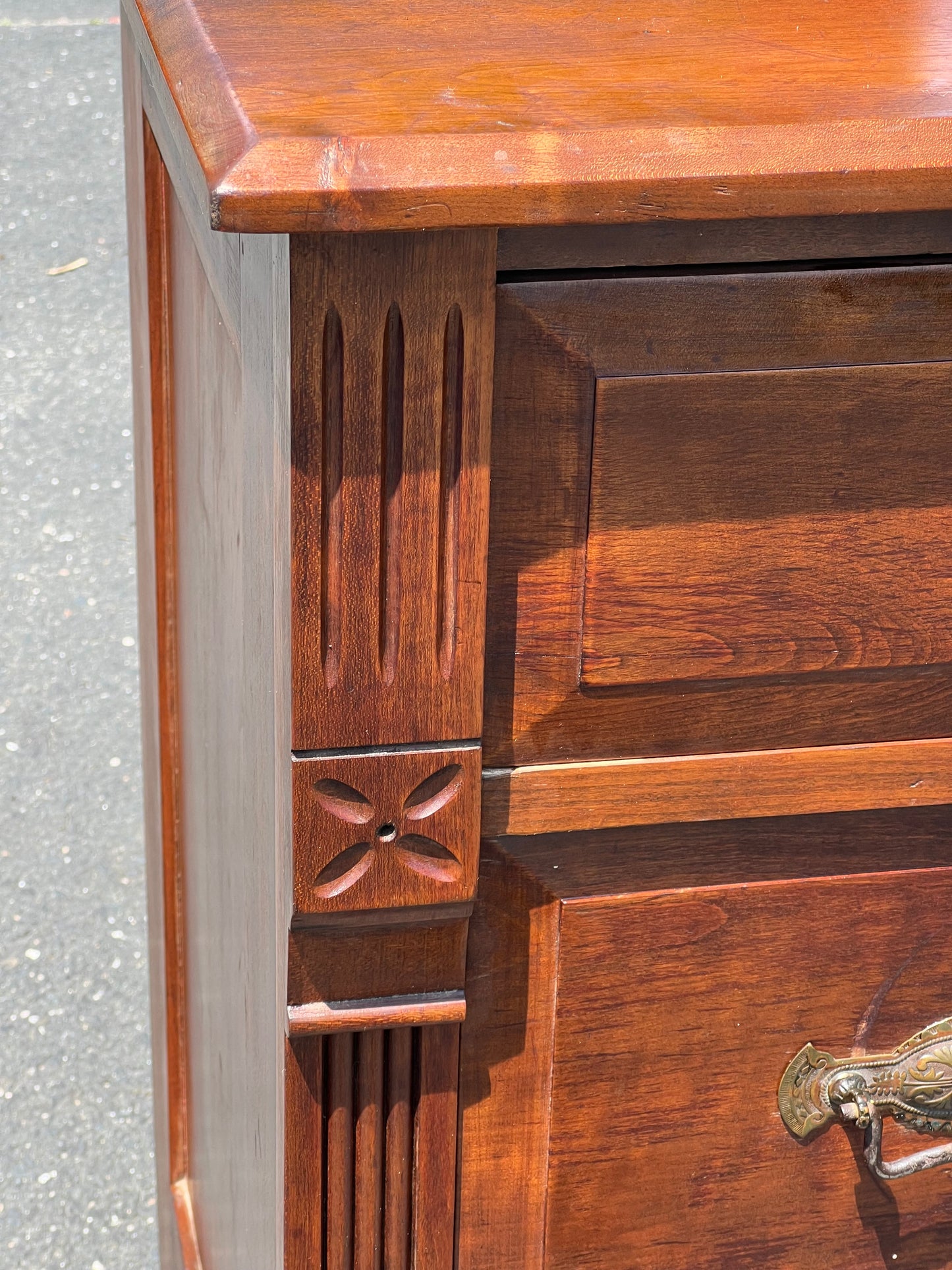 Antique Eastlake Victorian Two over Two Dresser with Mirror