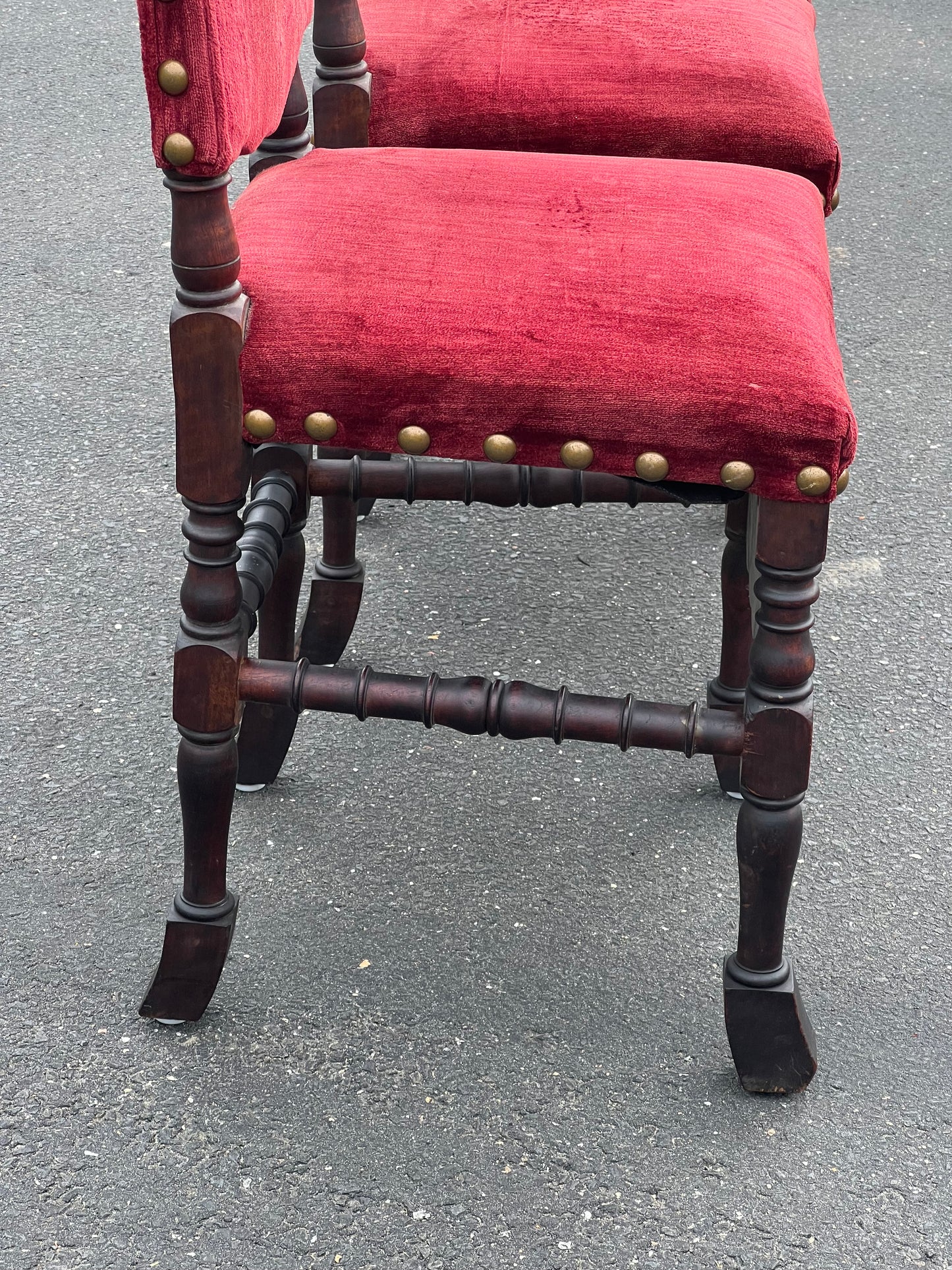 Antique Set of Three William & Mary High Back Side Chairs