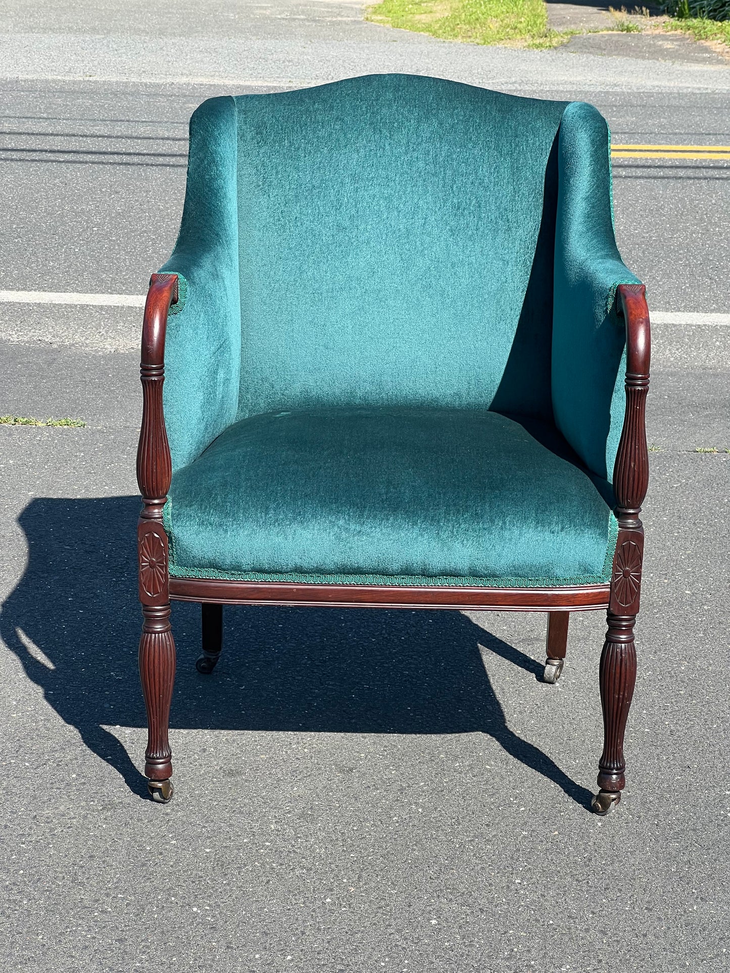 Antique English Regency Upholstered Living Room Chair c. 1820