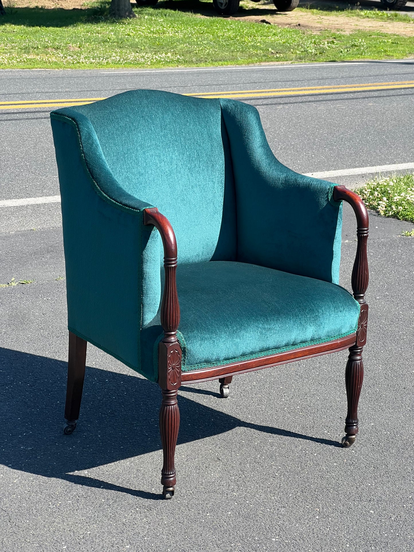 Antique English Regency Upholstered Living Room Chair c. 1820