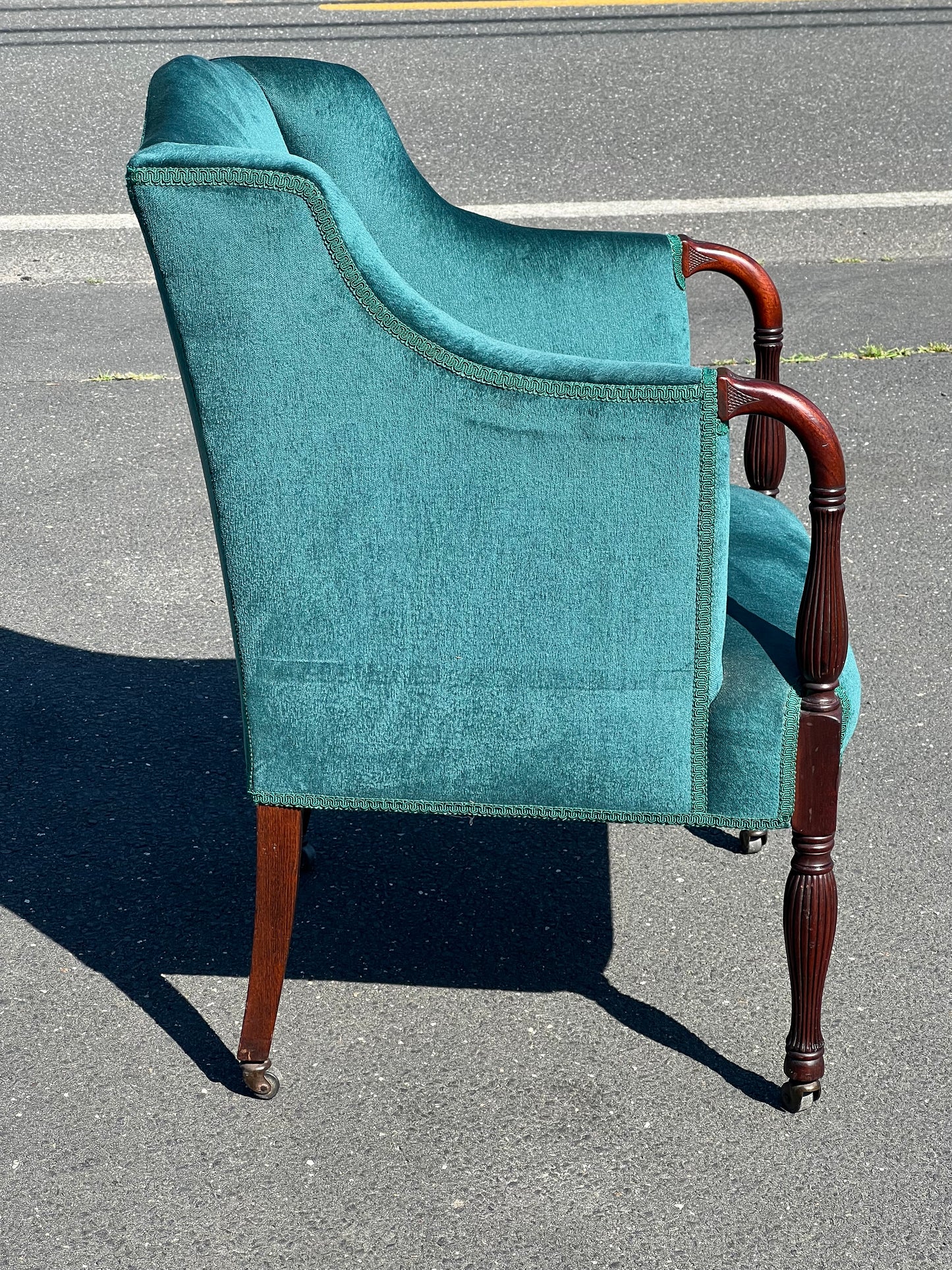 Antique English Regency Upholstered Living Room Chair c. 1820