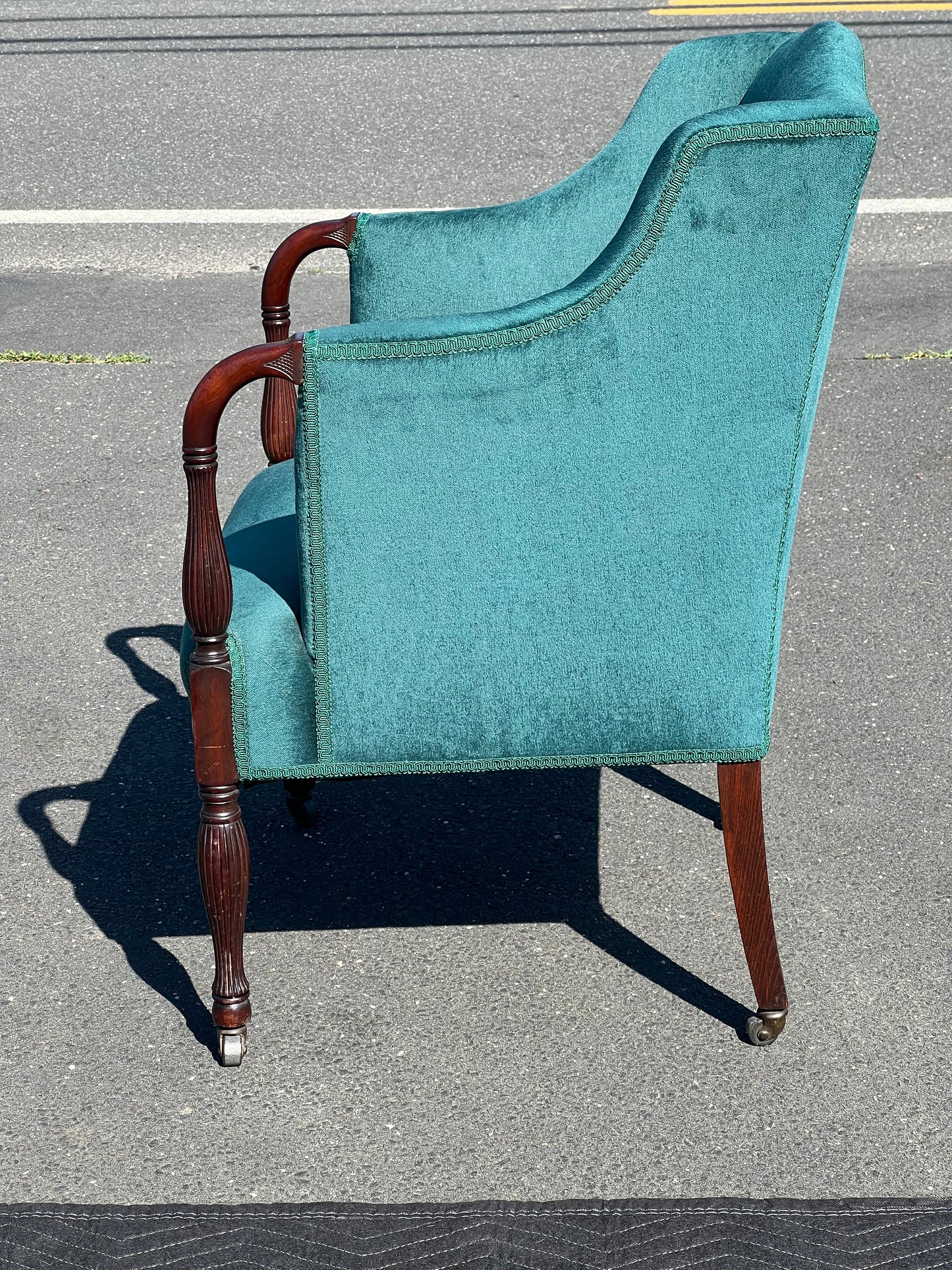 Antique English Regency Upholstered Living Room Chair c. 1820