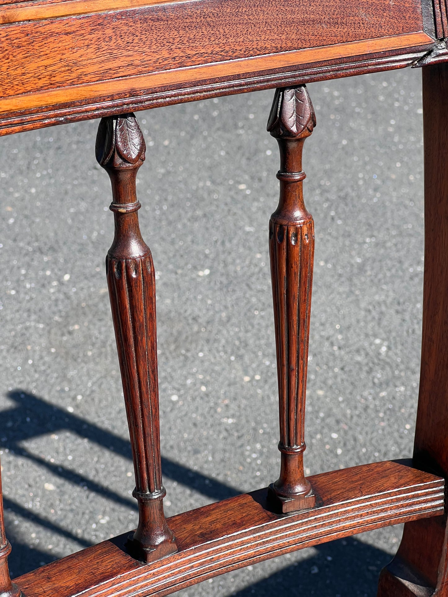 Antique Pair of Inlaid Sheraton Side Chairs with Pink Upholstered Seat